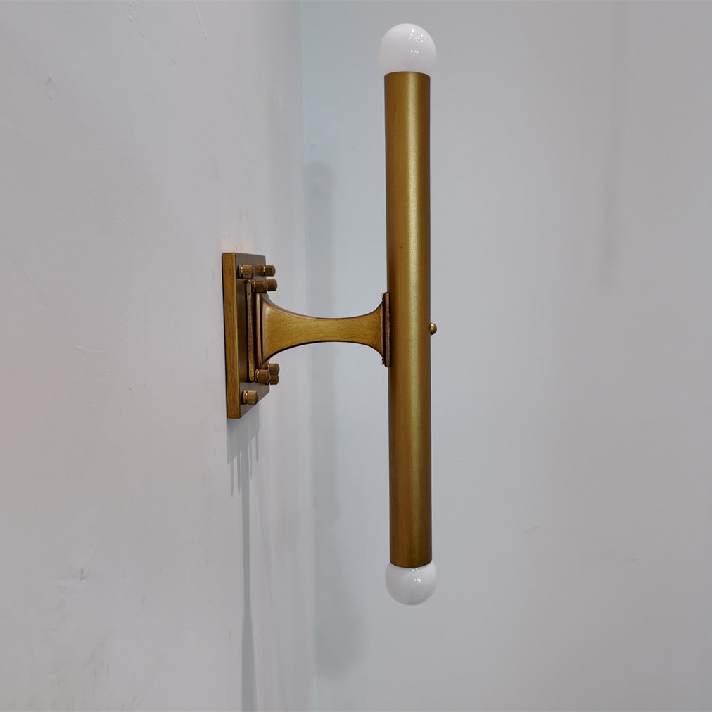 Front view of the Vesper Wall Lamp in verdigris.