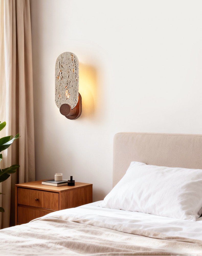 Vesper Travertine Wall Light-Neutral Decor