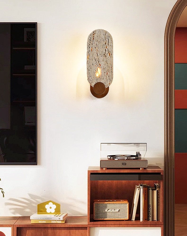 Vesper Travertine Wall Light-Neutral Decor