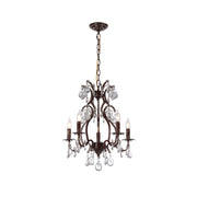 Vesper Crystal Chandelier with an antique red bronze finish.