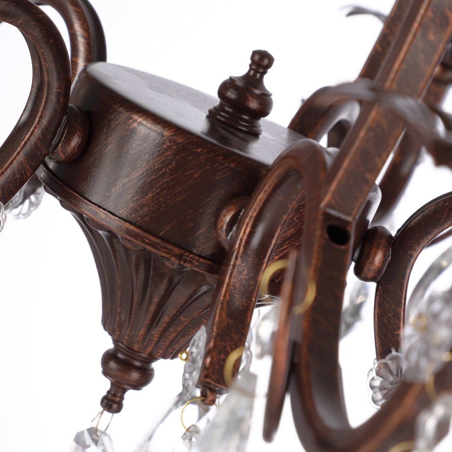 Angled shot of the Vesper Crystal Chandelier showcasing its depth and layers.