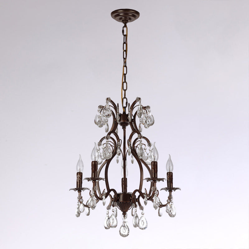 Dimensions overlay on a picture of the Vesper Chandelier.