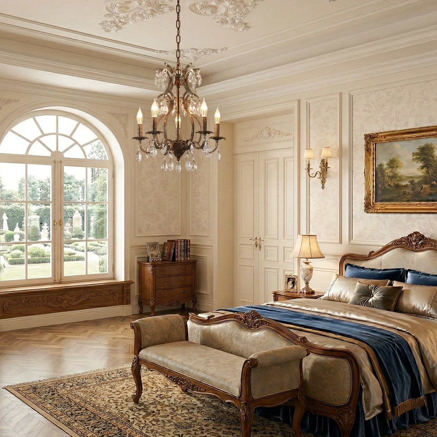 Side profile of the Vesper Crystal Chandelier.
