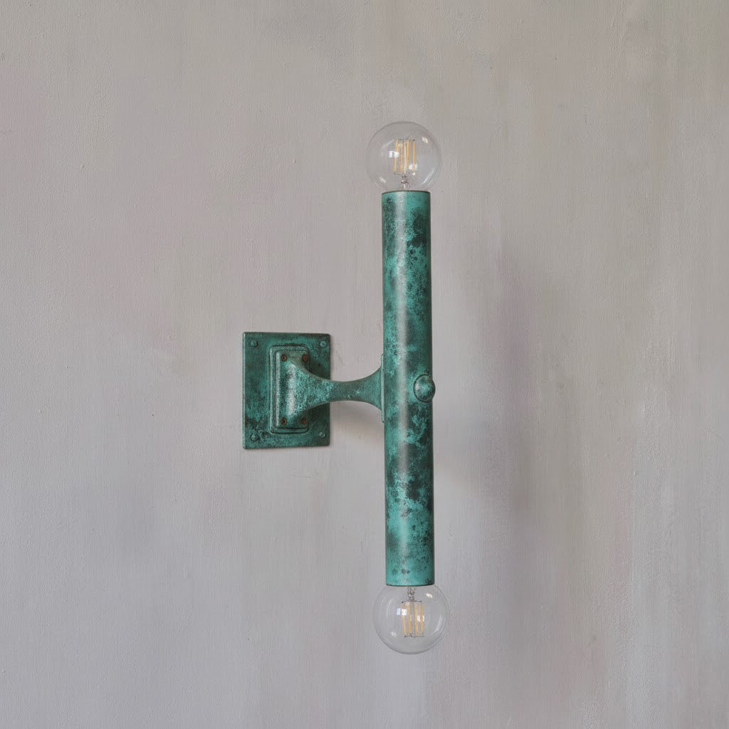 Vesper Wall Lamp from a low angle, emphasizing its height.