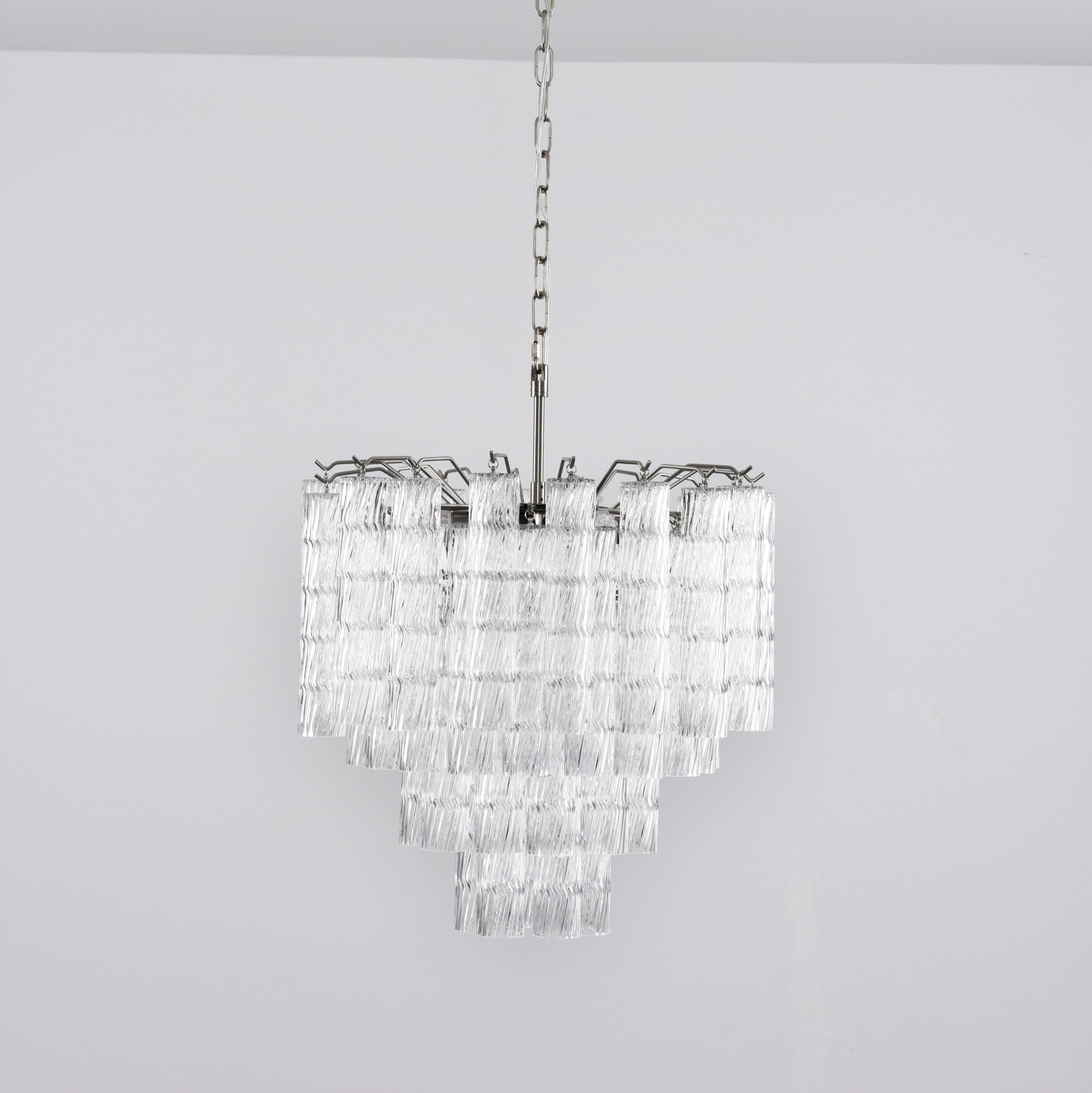 Aurora Chandelier Murano Glass Tiered Cascading Waves-Neutral Decor