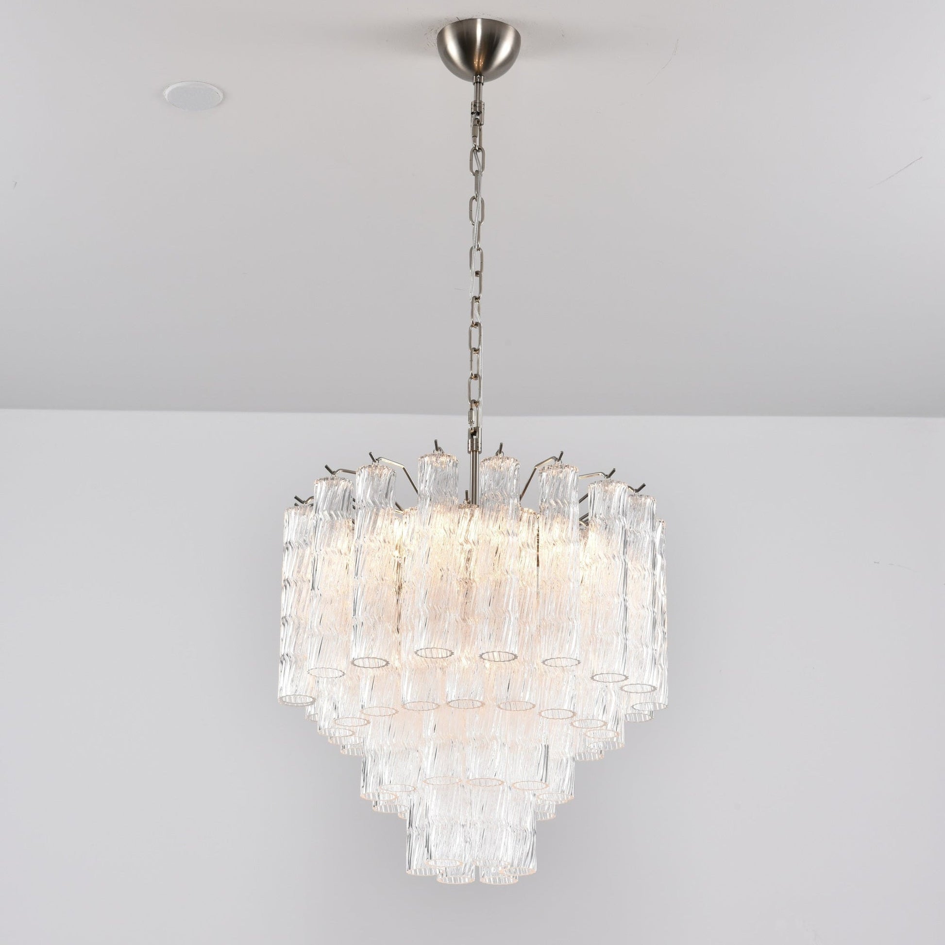 Aurora Chandelier Murano Glass Tiered Cascading Waves-Neutral Decor