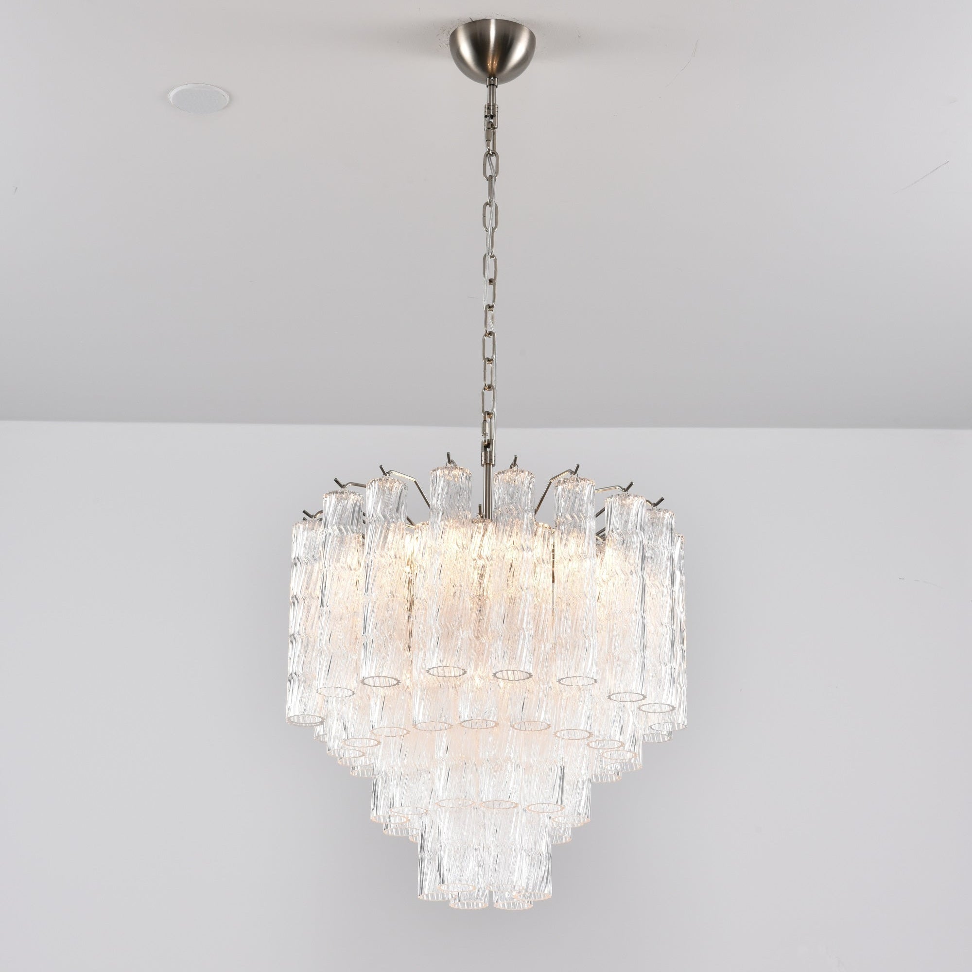 Aurora Chandelier Murano Glass Tiered Cascading Waves-Neutral Decor