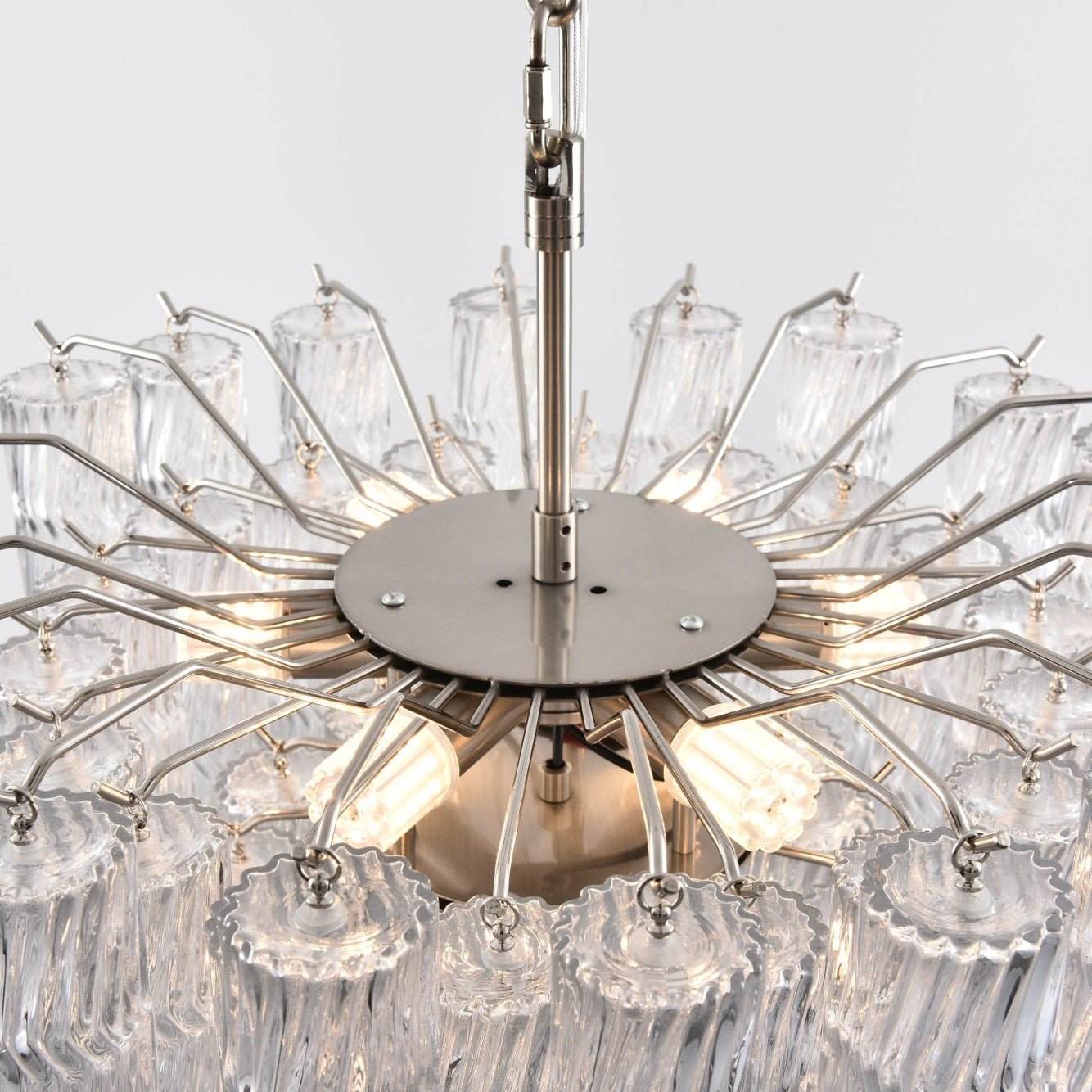 Aurora Chandelier Murano Glass Tiered Cascading Waves-Neutral Decor
