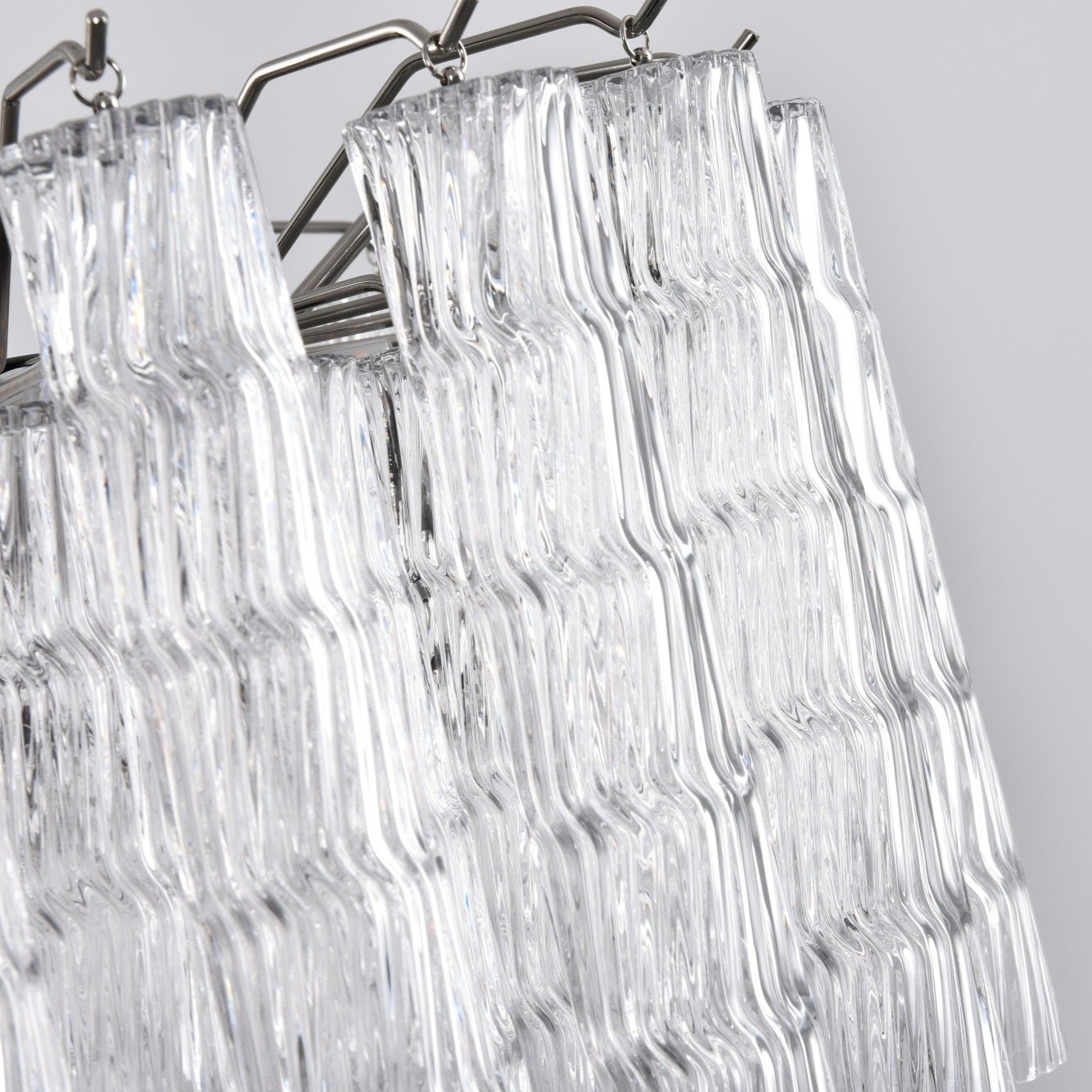 Aurora Chandelier Murano Glass Tiered Cascading Waves-Neutral Decor