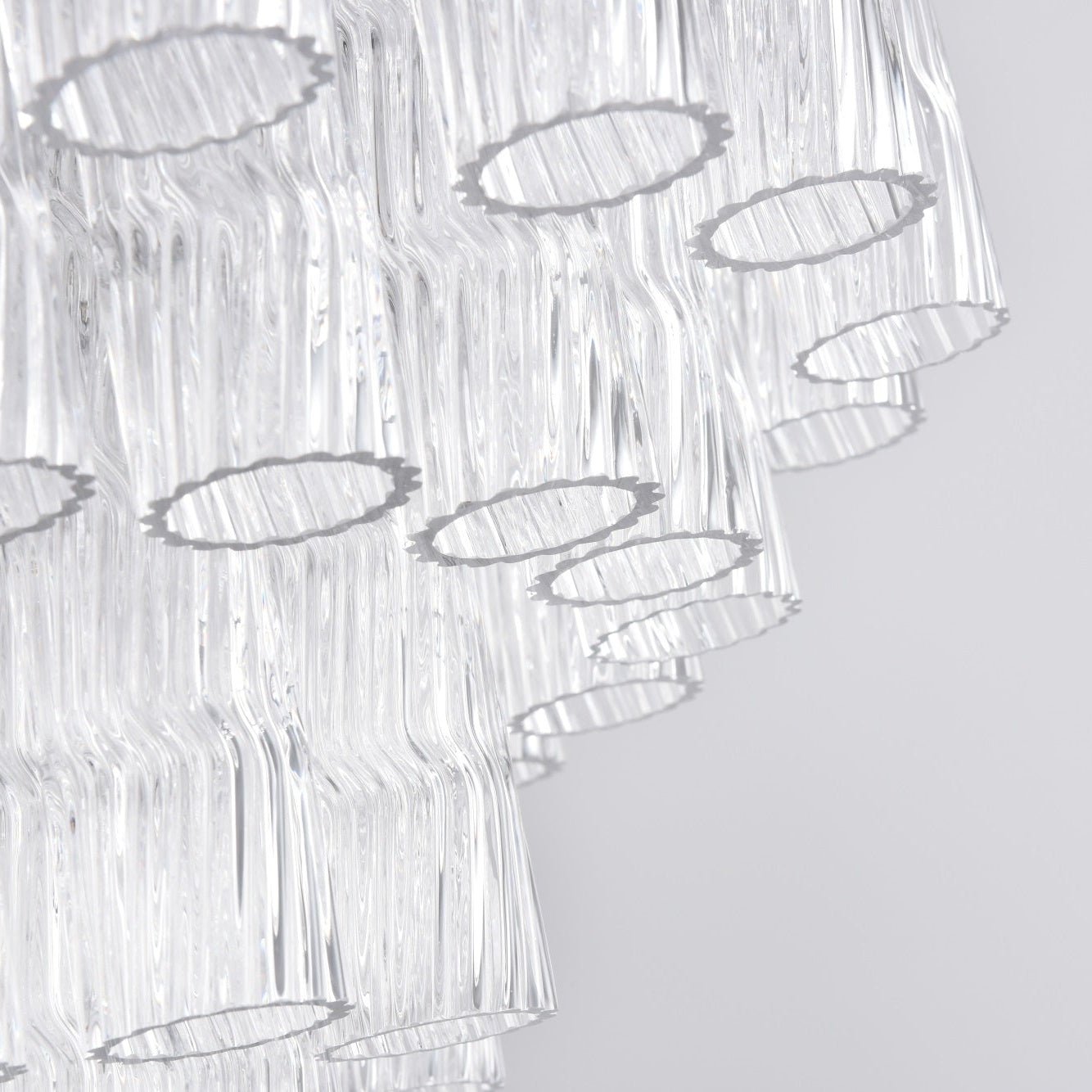 Aurora Chandelier Murano Glass Tiered Cascading Waves-Neutral Decor