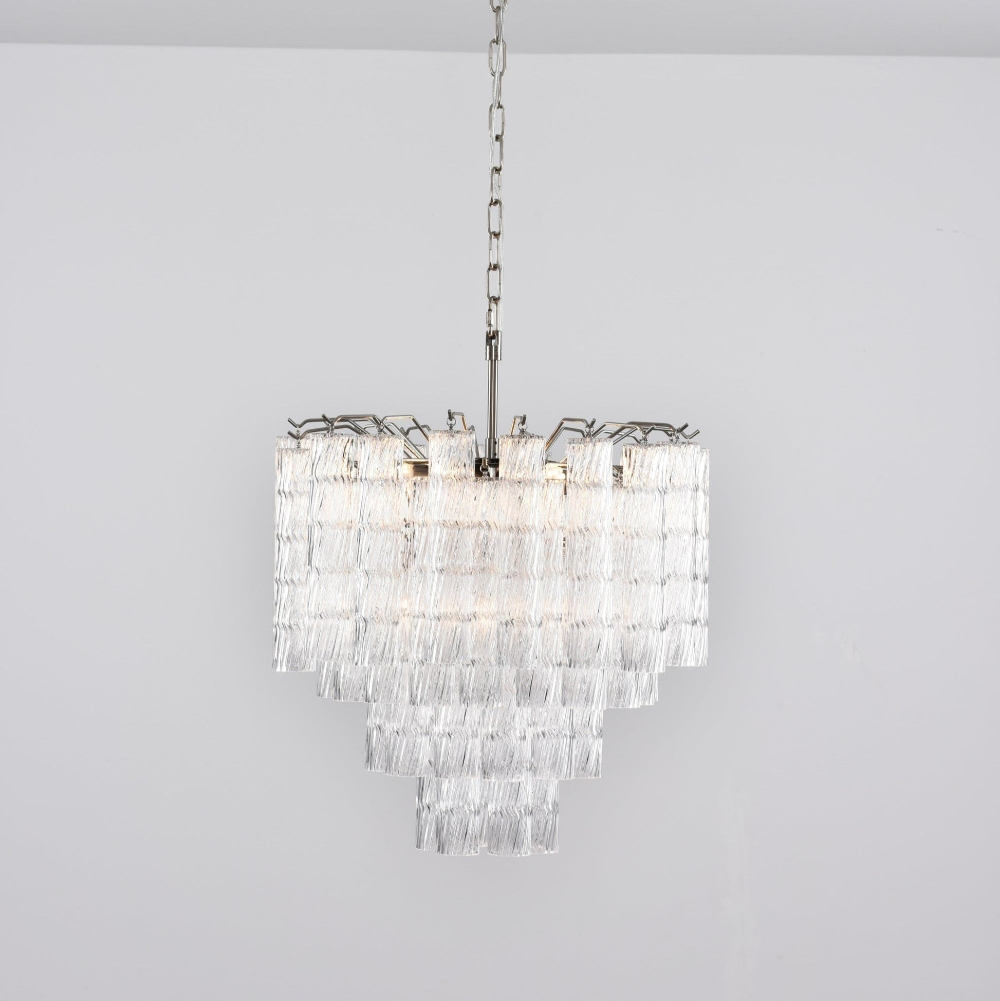 Aurora Chandelier Murano Glass Tiered Cascading Waves-Neutral Decor