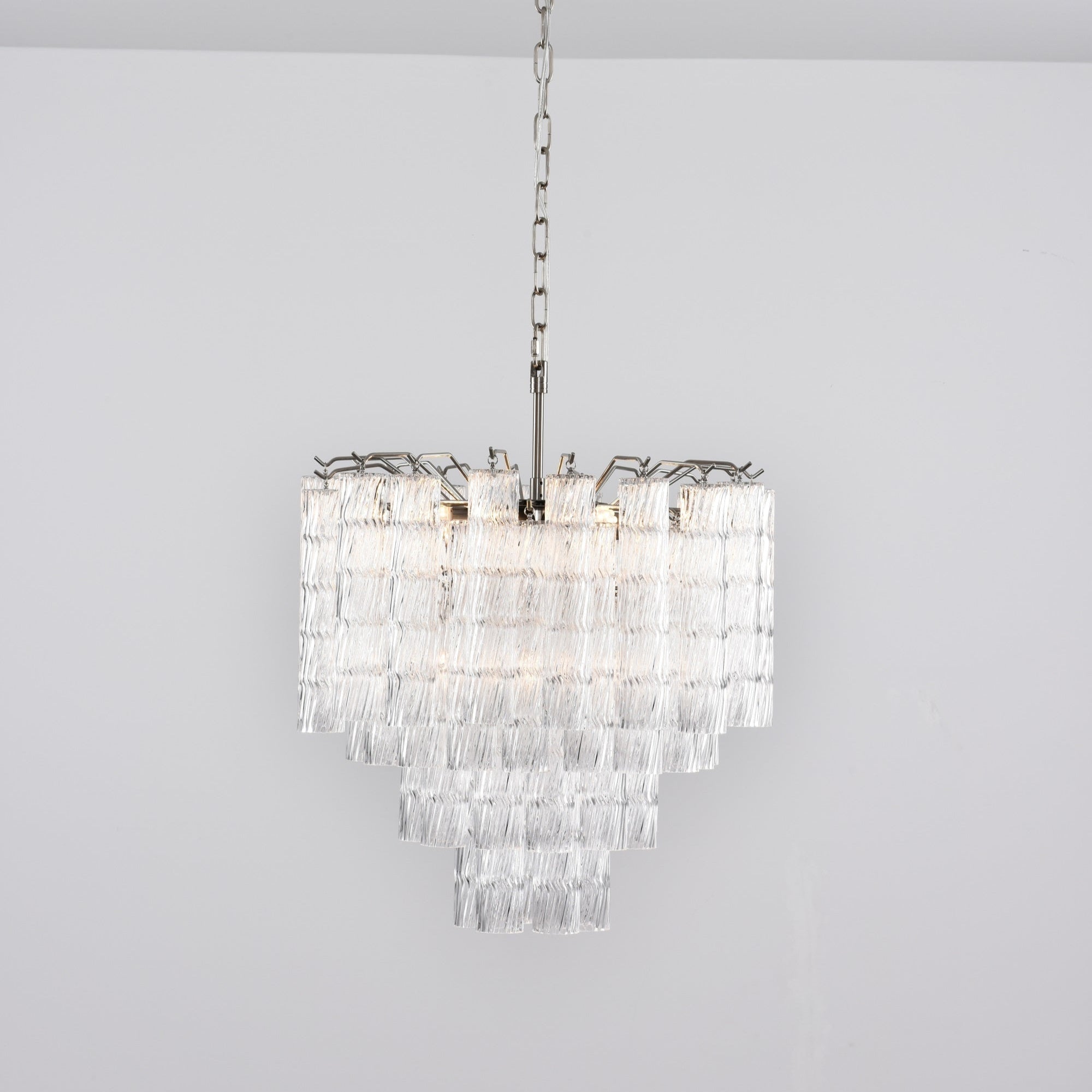 Aurora Chandelier Murano Glass Tiered Cascading Waves-Neutral Decor