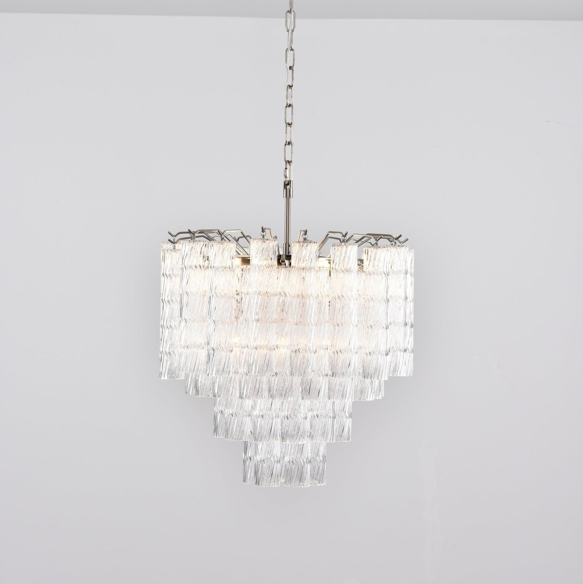 Aurora Chandelier Murano Glass Tiered Cascading Waves-Neutral Decor