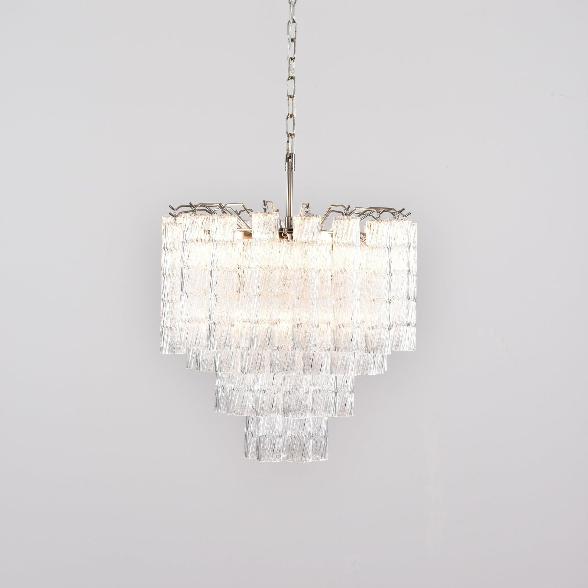 Aurora Chandelier Murano Glass Tiered Cascading Waves-Neutral Decor