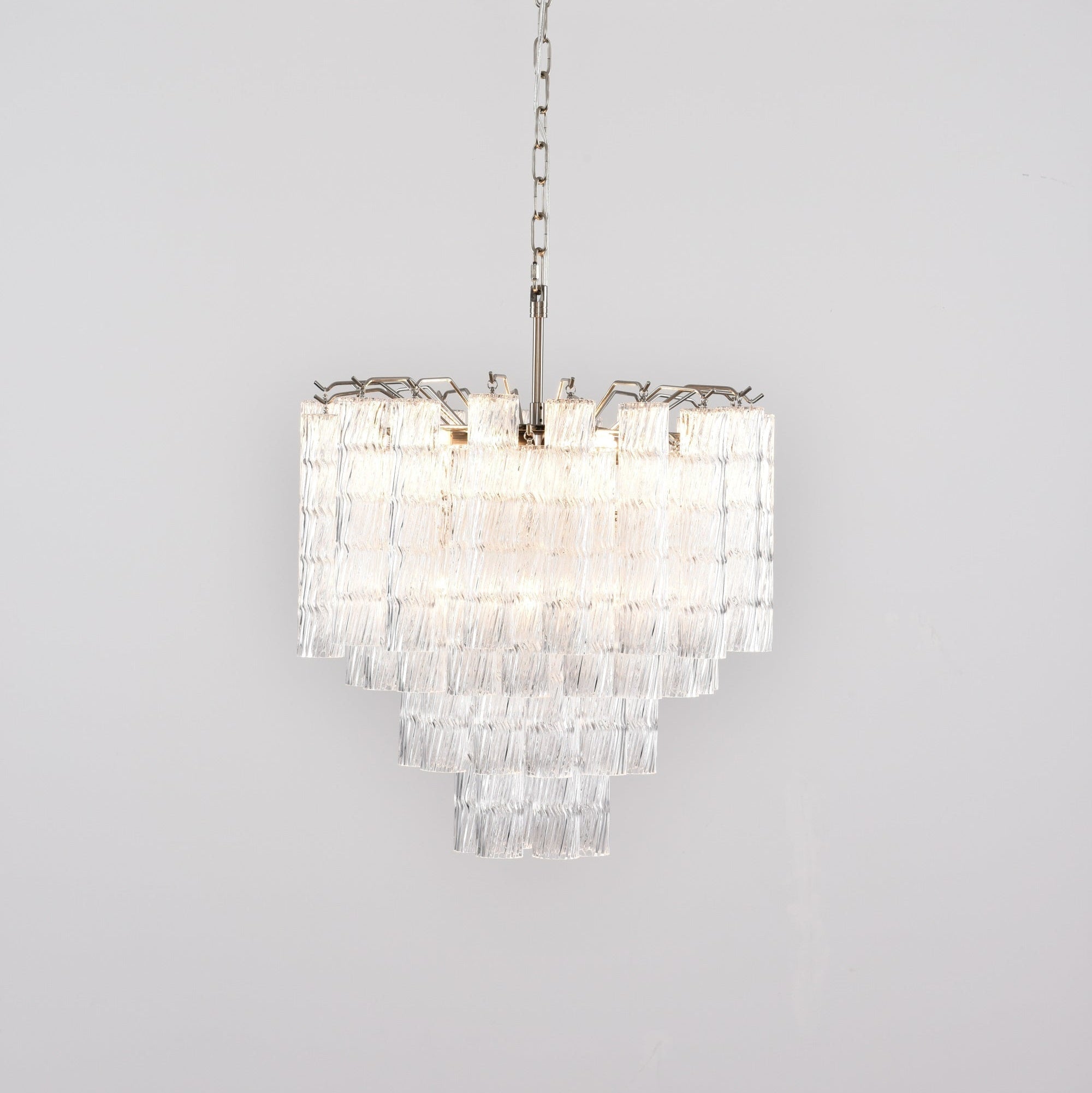 Aurora Chandelier Murano Glass Tiered Cascading Waves-Neutral Decor