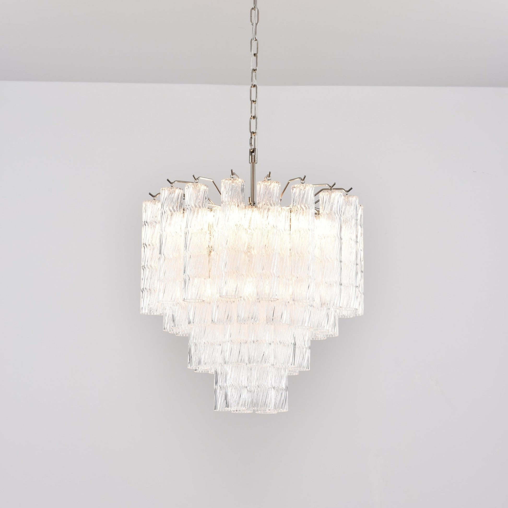 Aurora Chandelier Murano Glass Tiered Cascading Waves-Neutral Decor