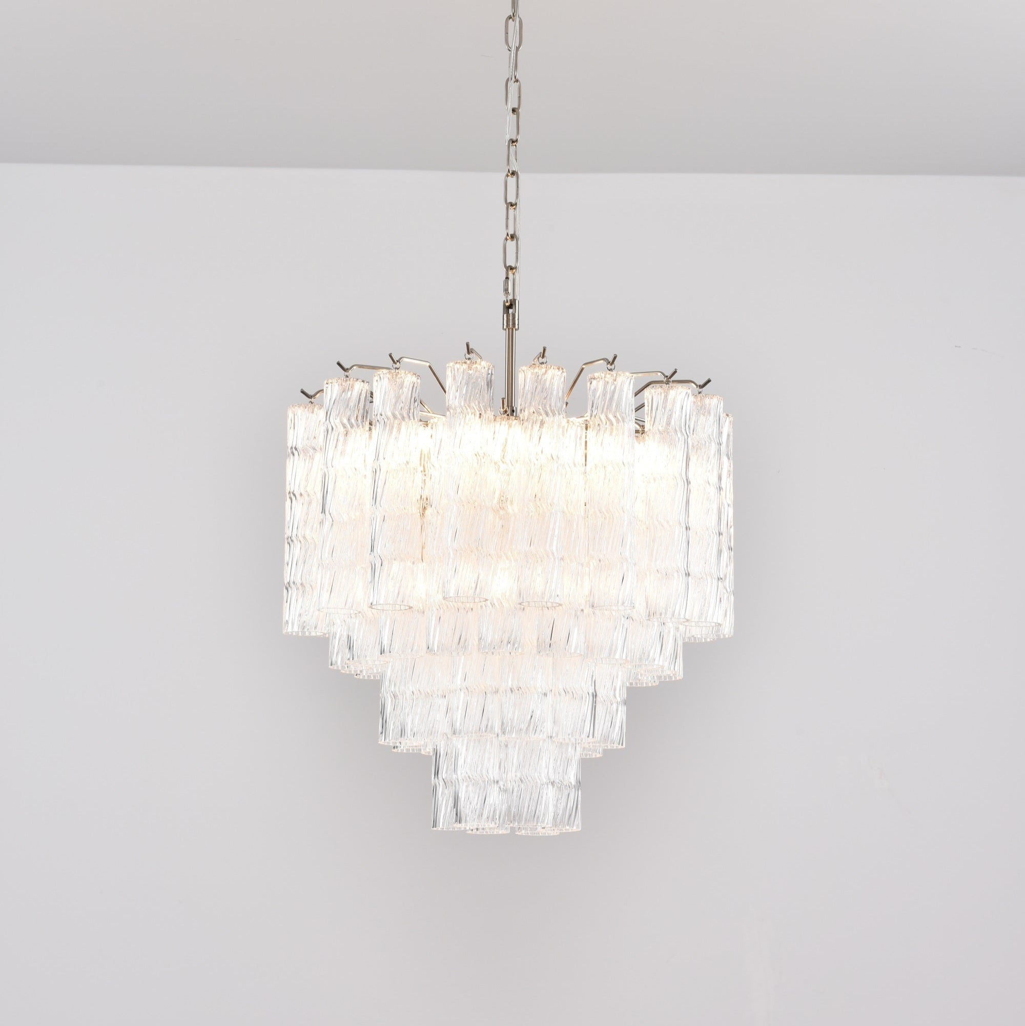 Aurora Chandelier Murano Glass Tiered Cascading Waves-Neutral Decor