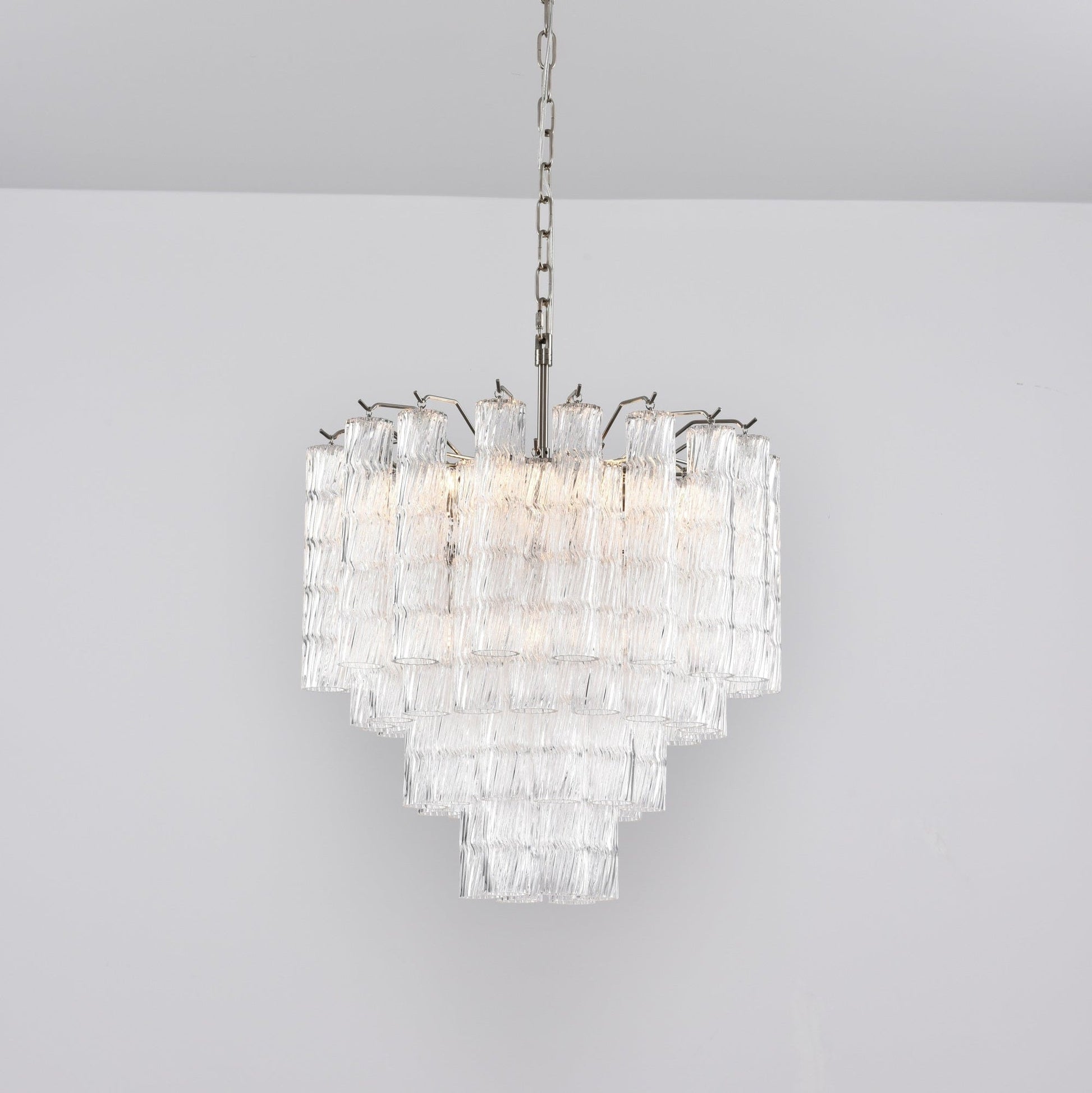 Aurora Chandelier Murano Glass Tiered Cascading Waves-Neutral Decor