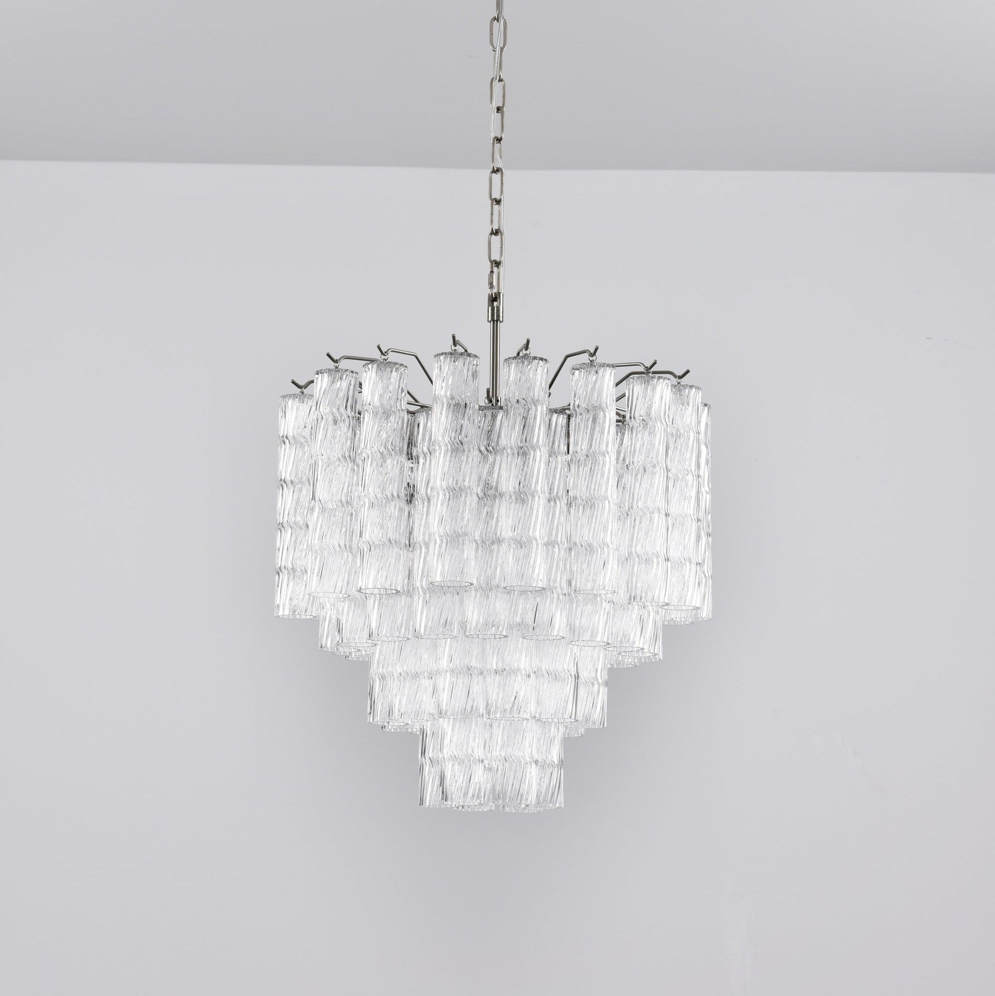 Aurora Chandelier Murano Glass Tiered Cascading Waves-Neutral Decor