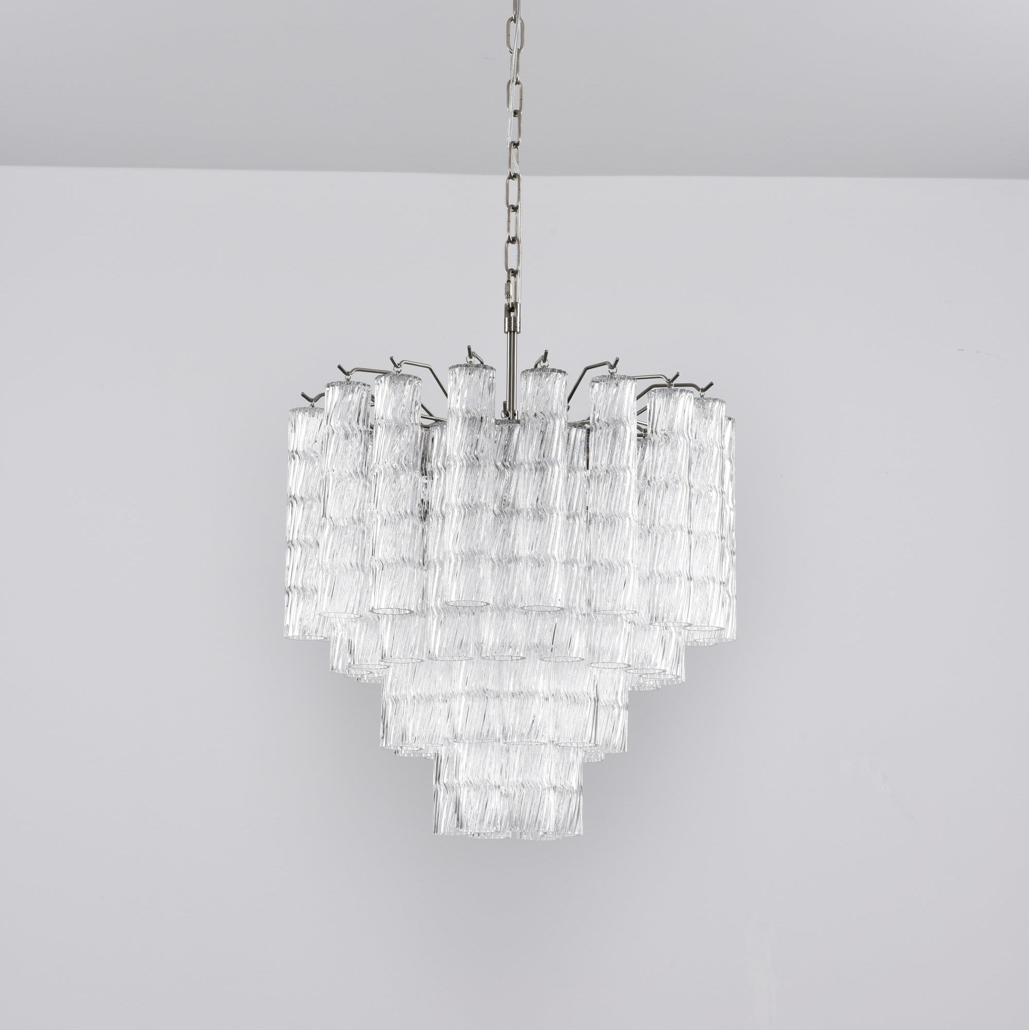 Aurora Chandelier Murano Glass Tiered Cascading Waves-Neutral Decor
