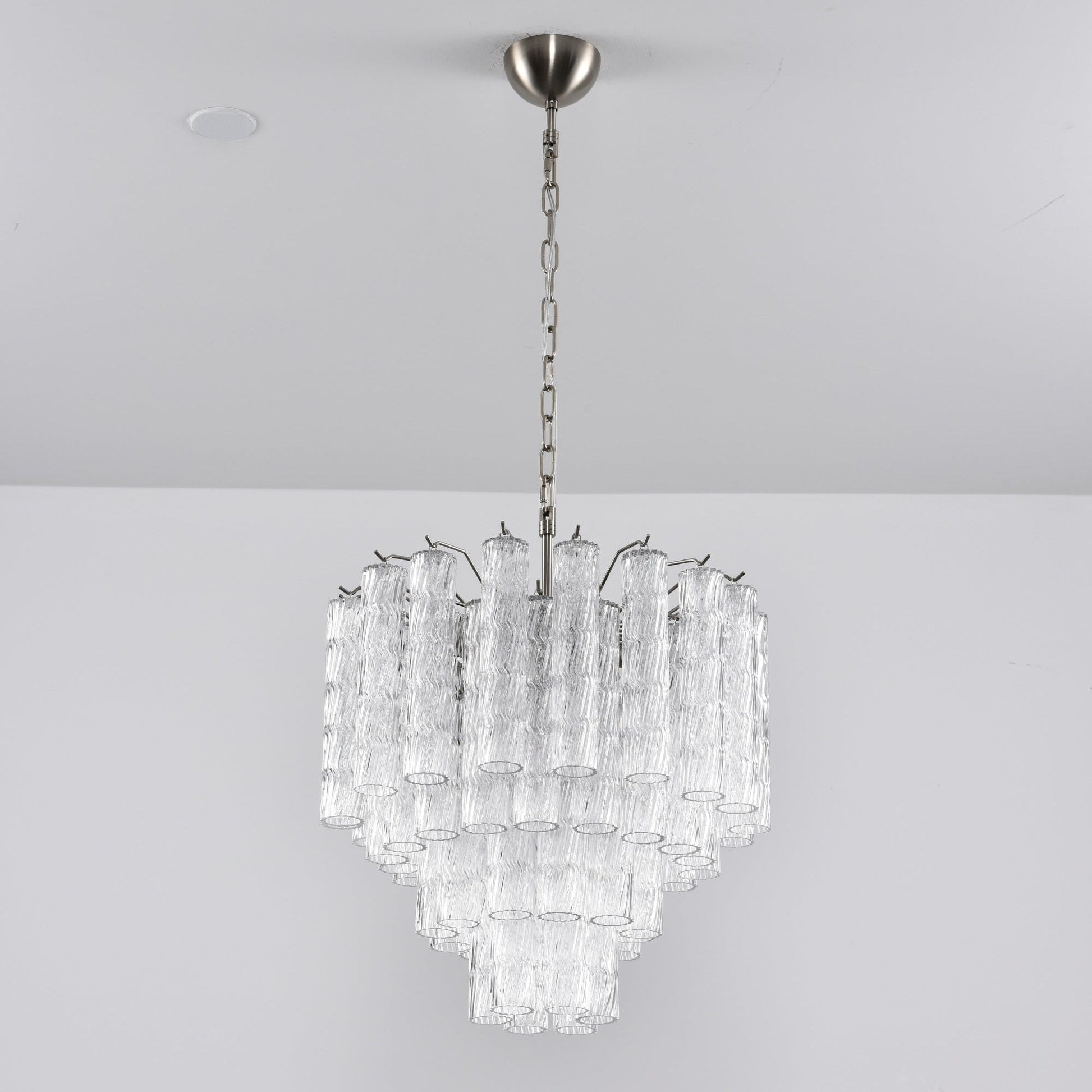 Aurora Chandelier Murano Glass Tiered Cascading Waves-Neutral Decor