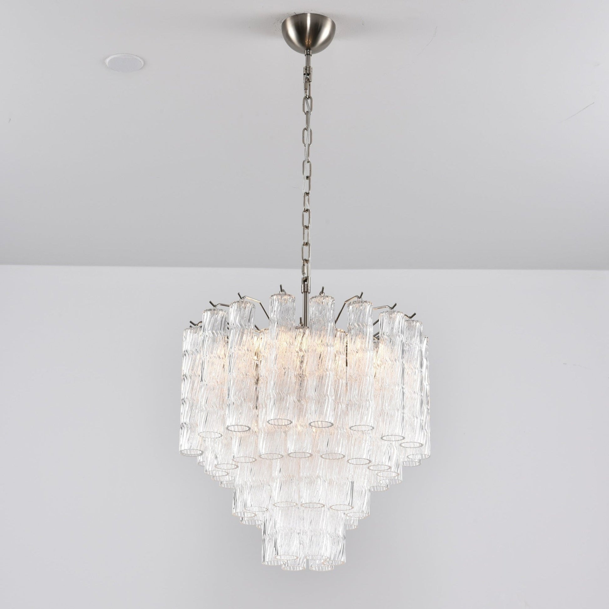 Aurora Chandelier Murano Glass Tiered Cascading Waves-Neutral Decor