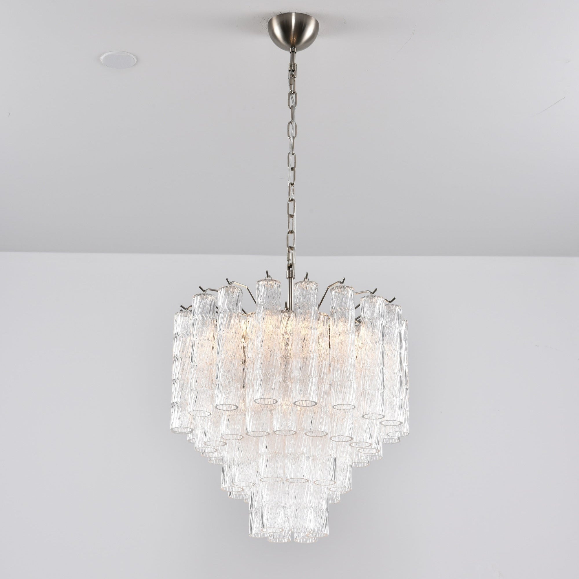 Aurora Chandelier Murano Glass Tiered Cascading Waves-Neutral Decor