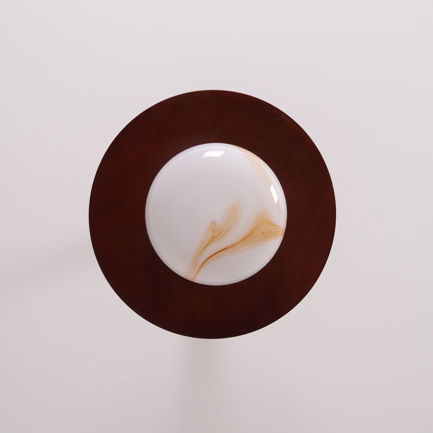 Muto Ceiling Light Walnut Color & White Imitation Alabaster - Neutralighting