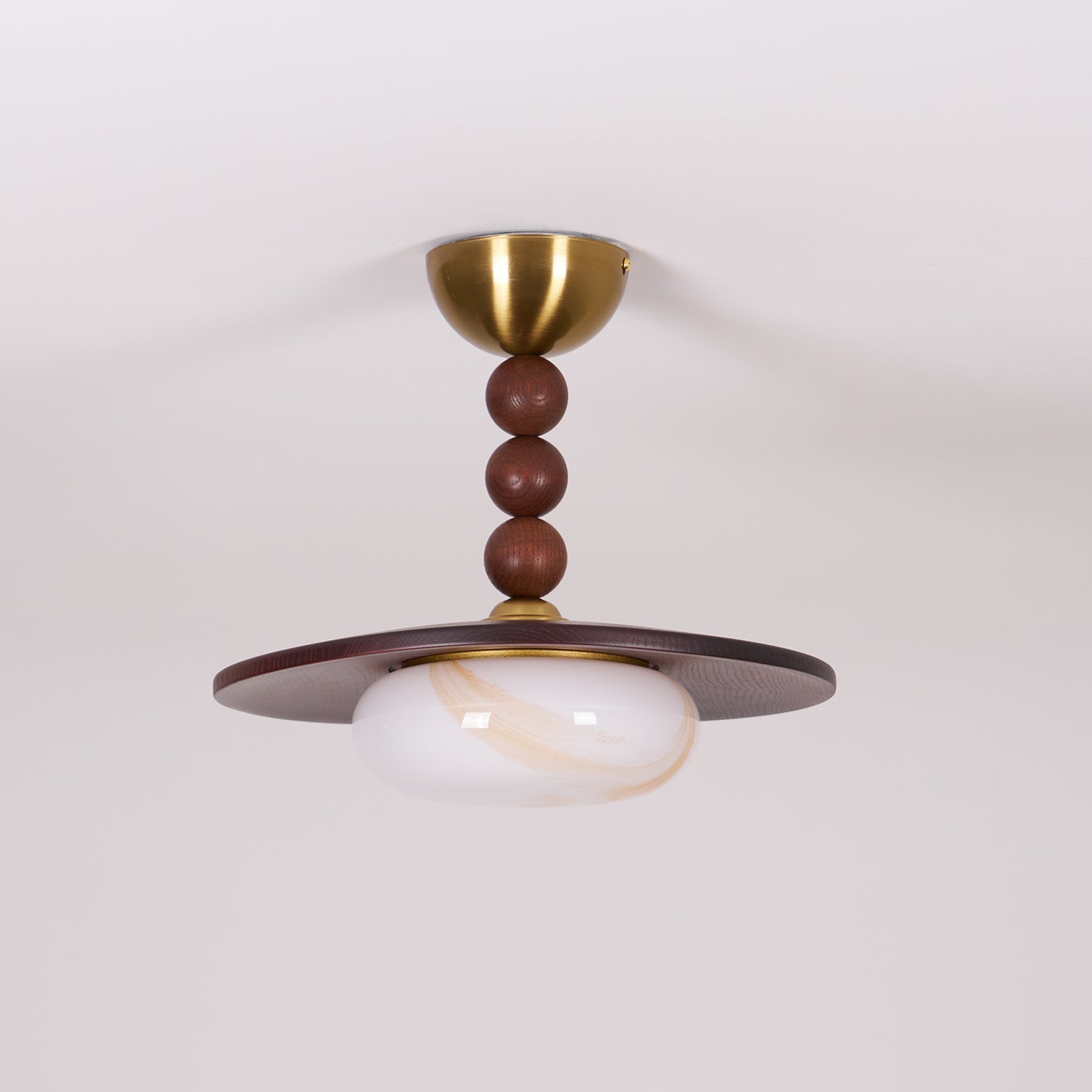 Muto Ceiling Light Walnut Color & White Imitation Alabaster - Neutralighting