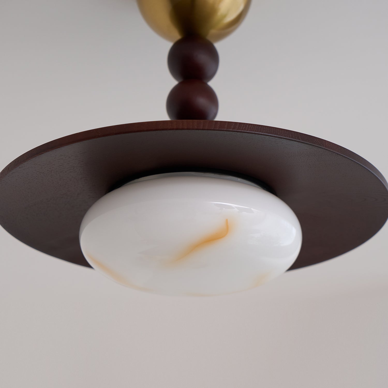 Muto Ceiling Light Walnut Color & White Imitation Alabaster - Neutralighting