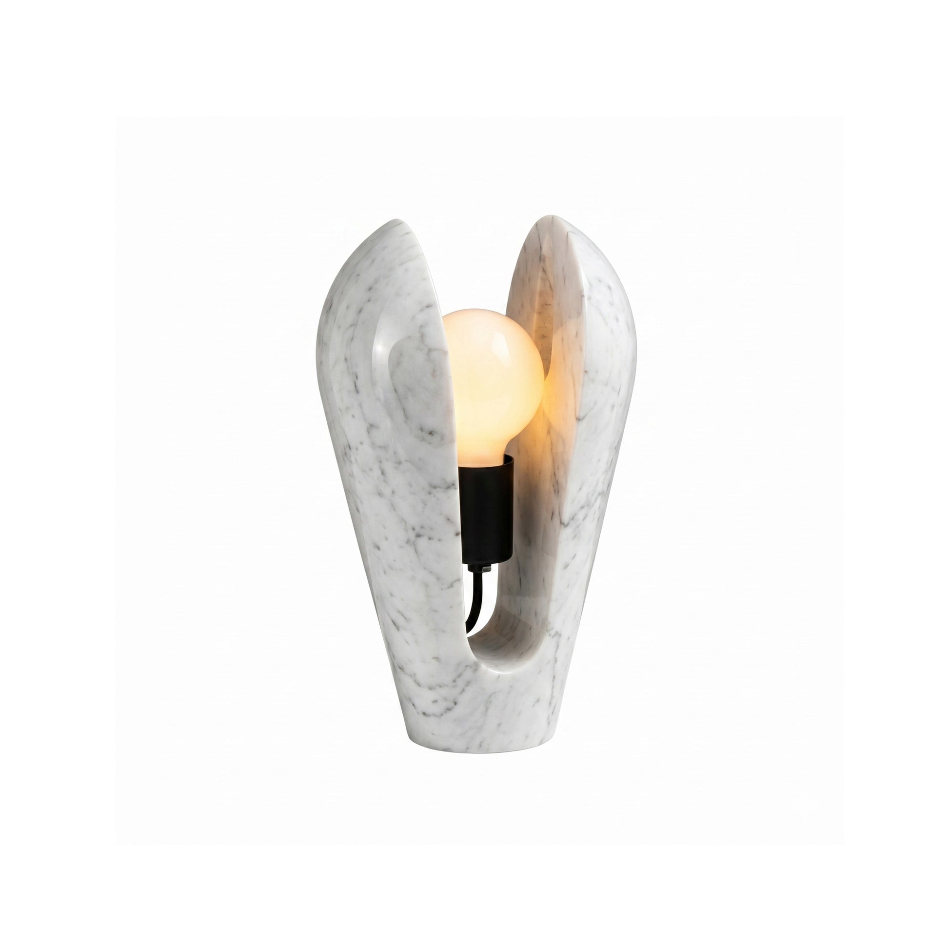 Victoire Marble Table Lamp in a minimalist living room setting.