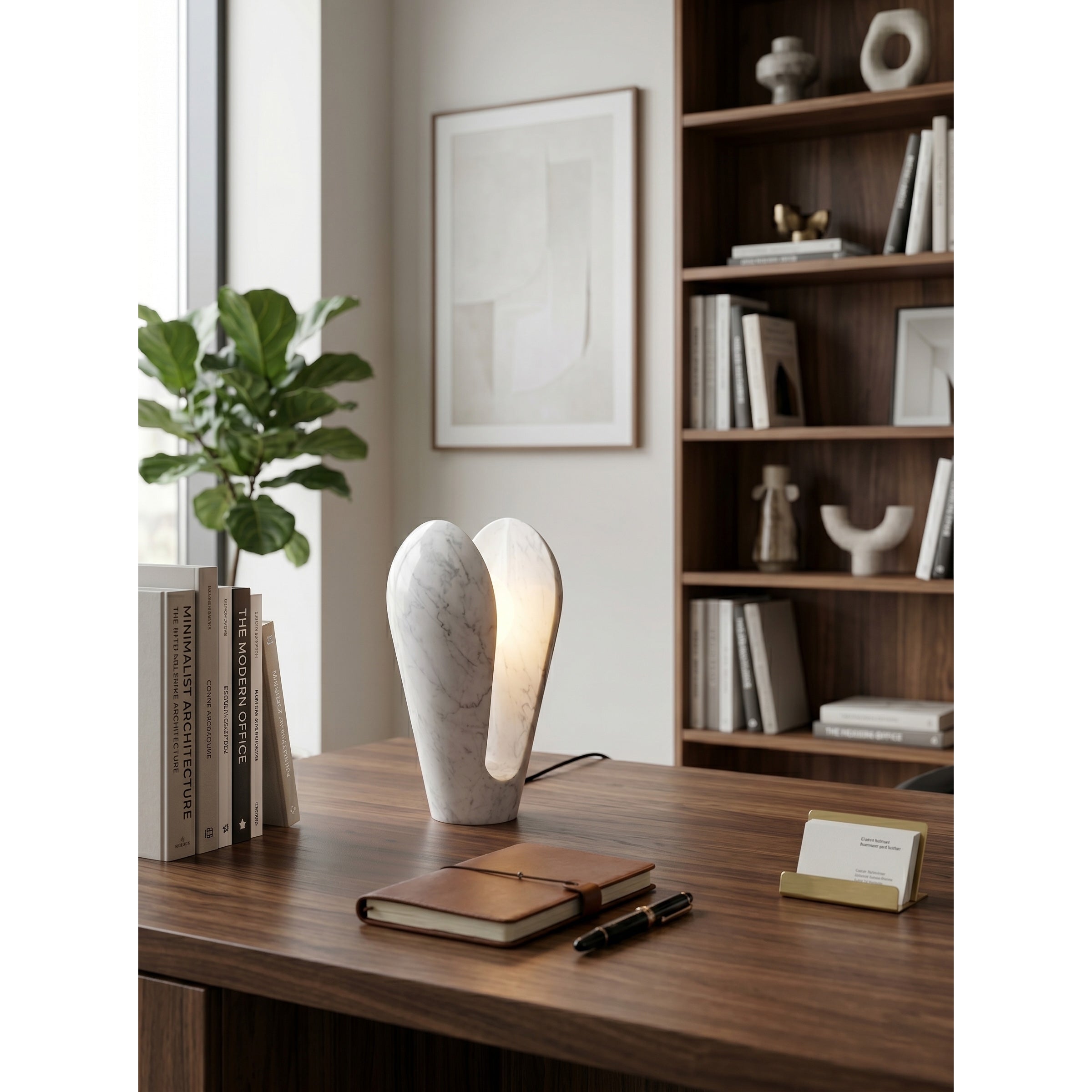 Lifestyle image of the Victoire lamp on a bedroom nightstand.