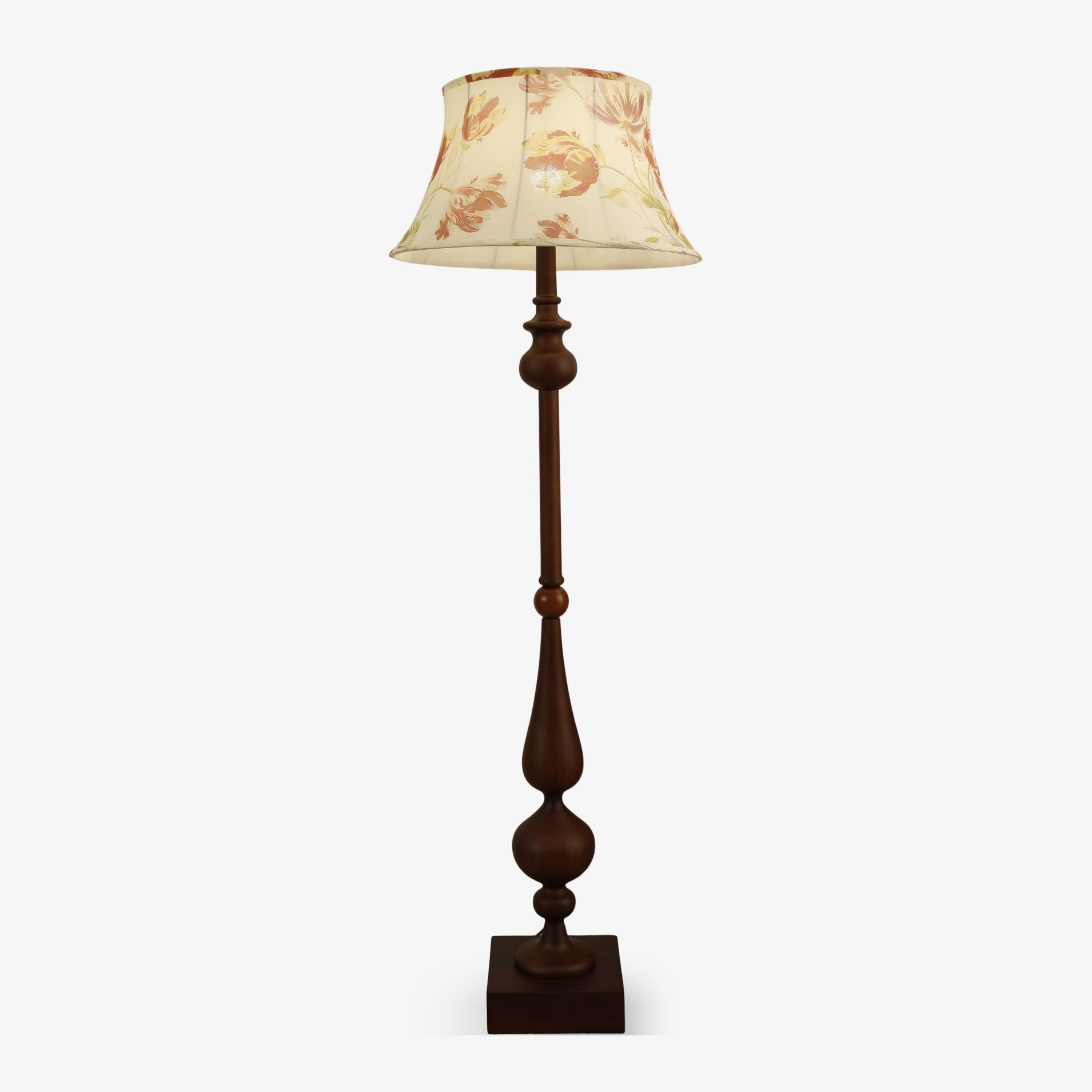 Floren Wood Fabric Classic Floor Lamp-Neutral Decor