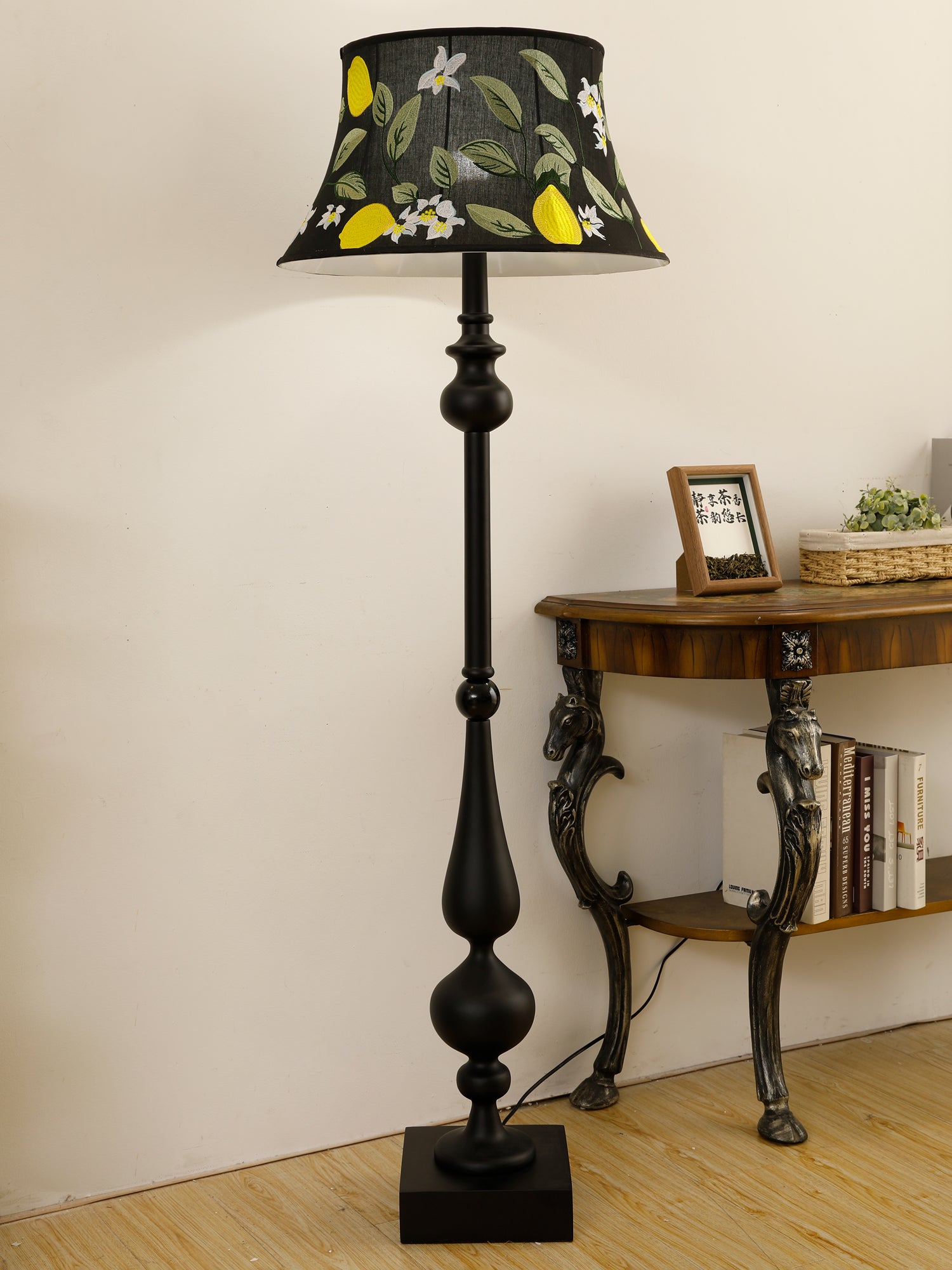 Floren Wood Fabric Classic Floor Lamp-Neutral Decor