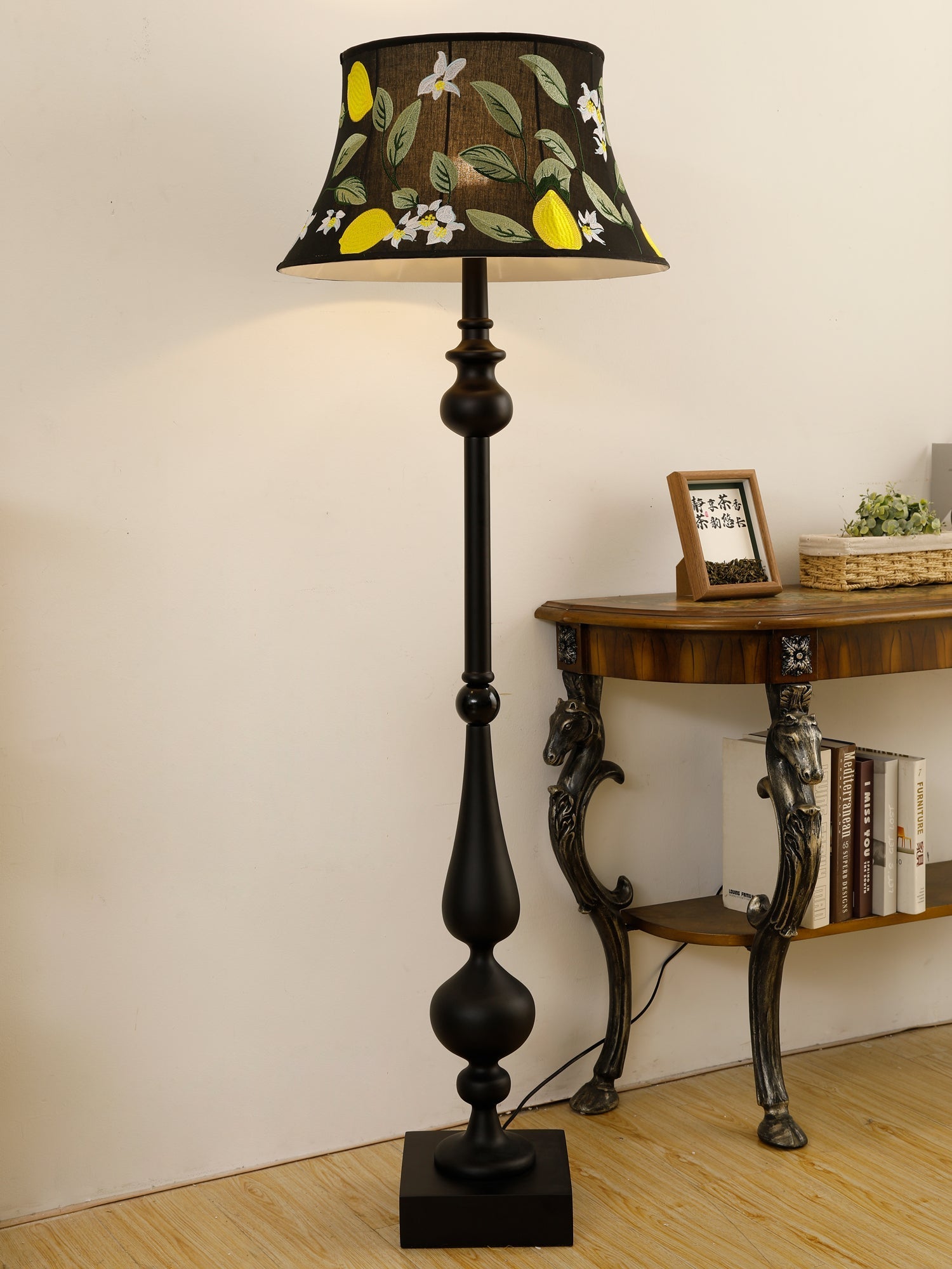 Floren Wood Fabric Classic Floor Lamp-Neutral Decor
