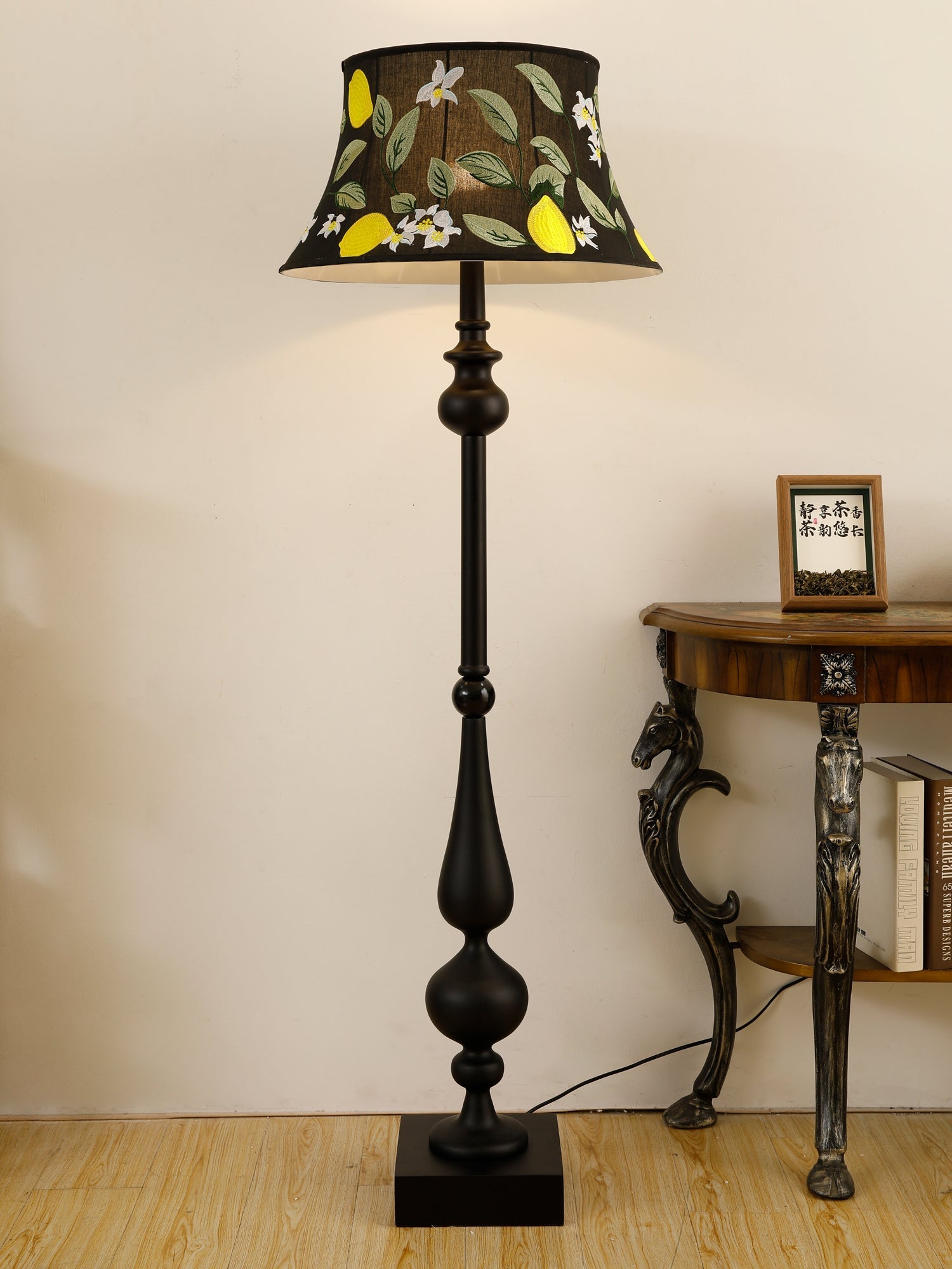 Floren Wood Fabric Classic Floor Lamp-Neutral Decor
