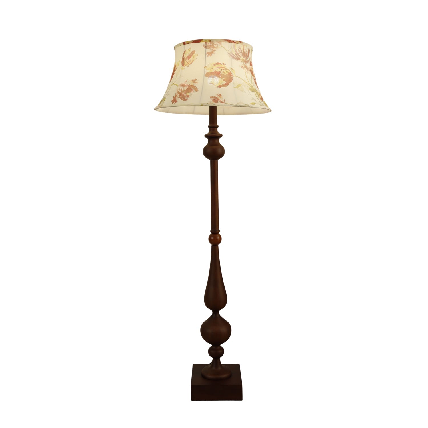 Floren Wood Fabric Classic Floor Lamp-Neutral Decor