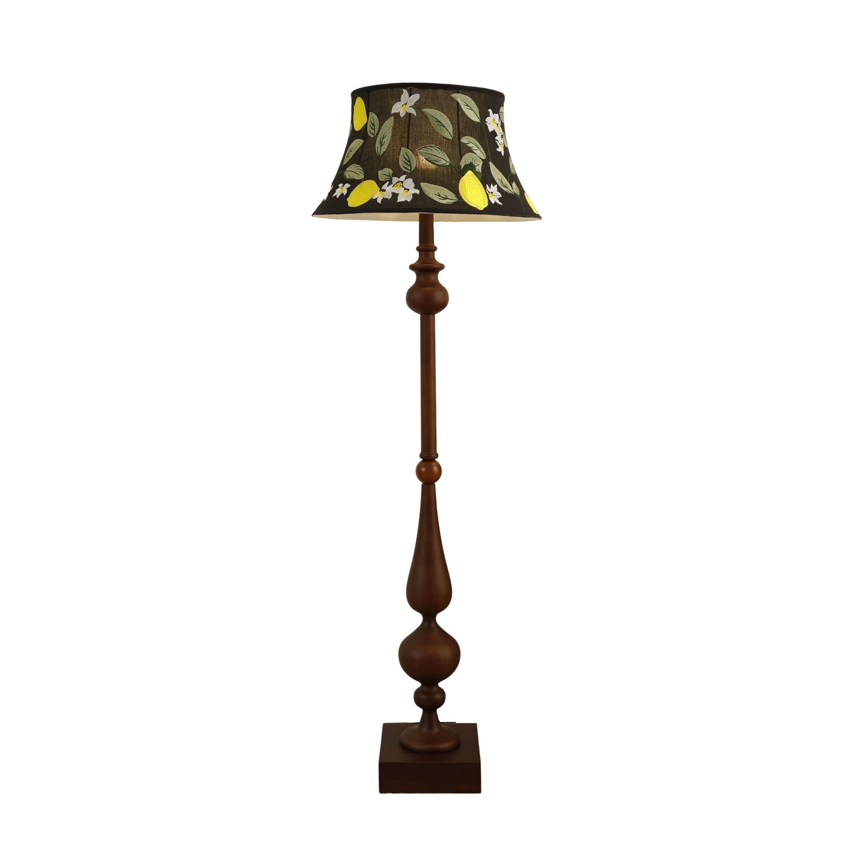 Floren Wood Fabric Classic Floor Lamp-Neutral Decor