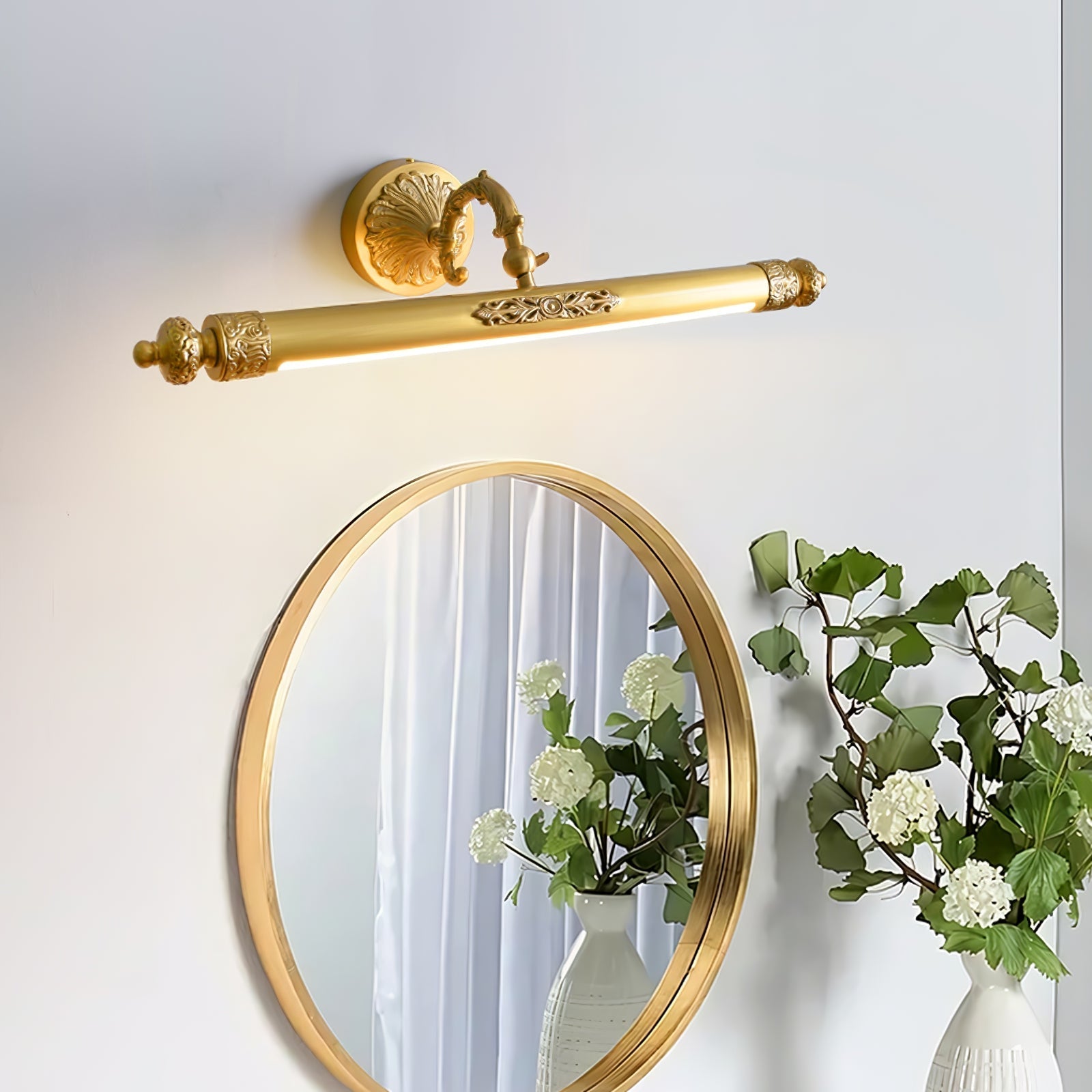 Xara Premium Elegance Vanity Brass Wall Light-Neutral Decor