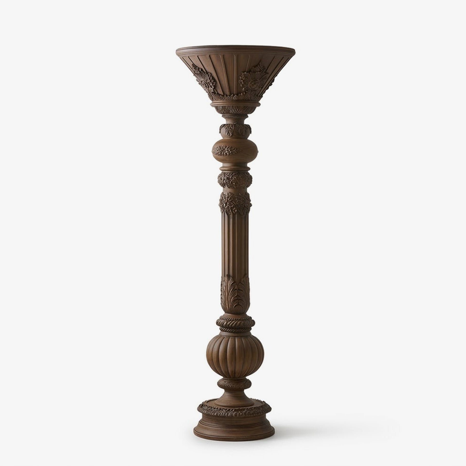 Victorian Torchiere Floor Lamp-Neutral Decor