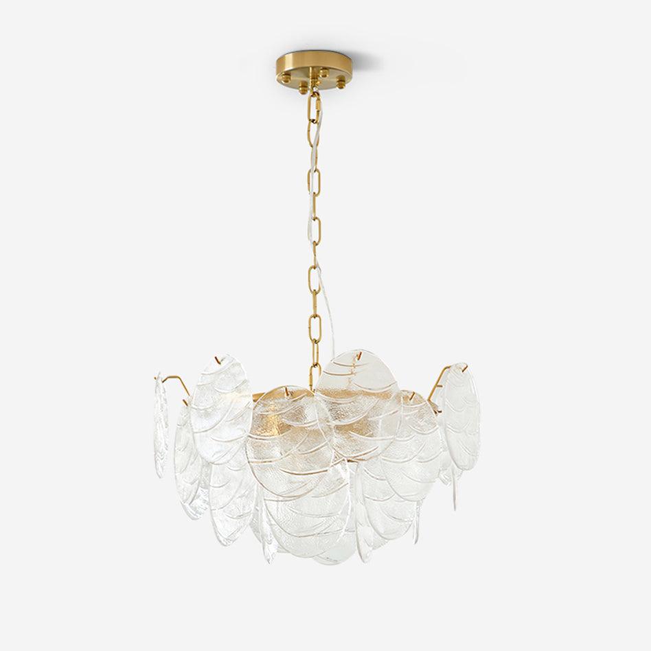 Leaf Vintage Glass Chandelier-Neutral Decor