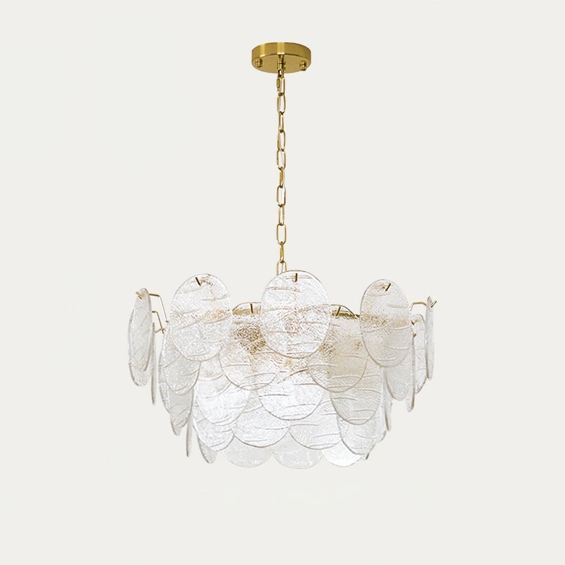 Leaf Vintage Glass Chandelier-Neutral Decor