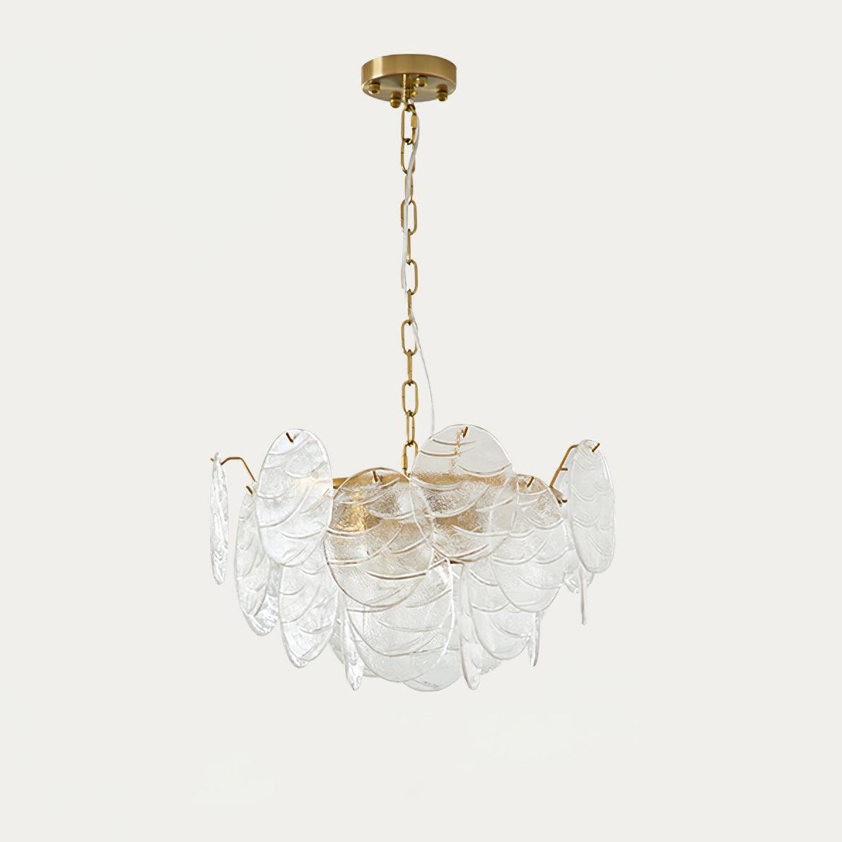 Leaf Vintage Glass Chandelier-Neutral Decor