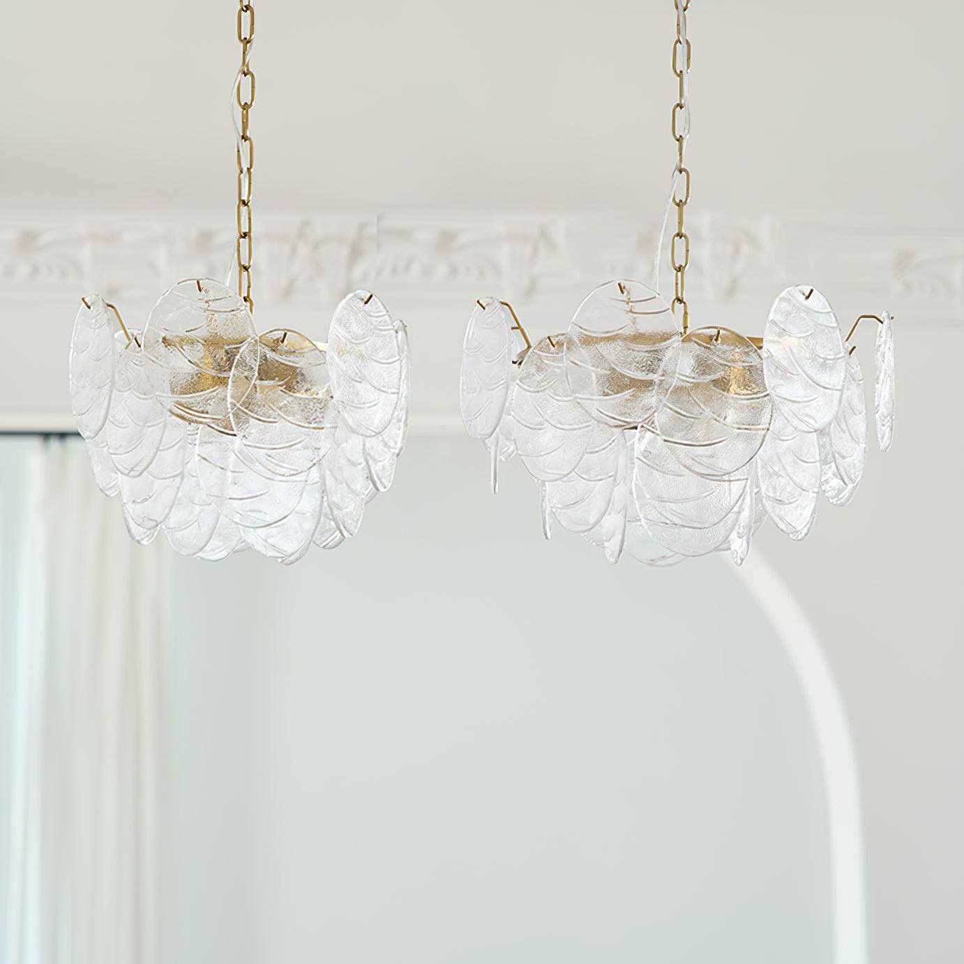 Leaf Vintage Glass Chandelier-Neutral Decor