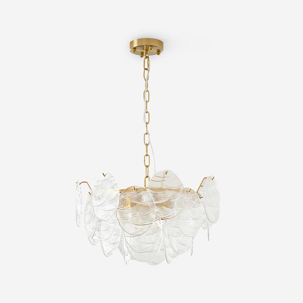 Leaf Vintage Glass Chandelier-Neutral Decor