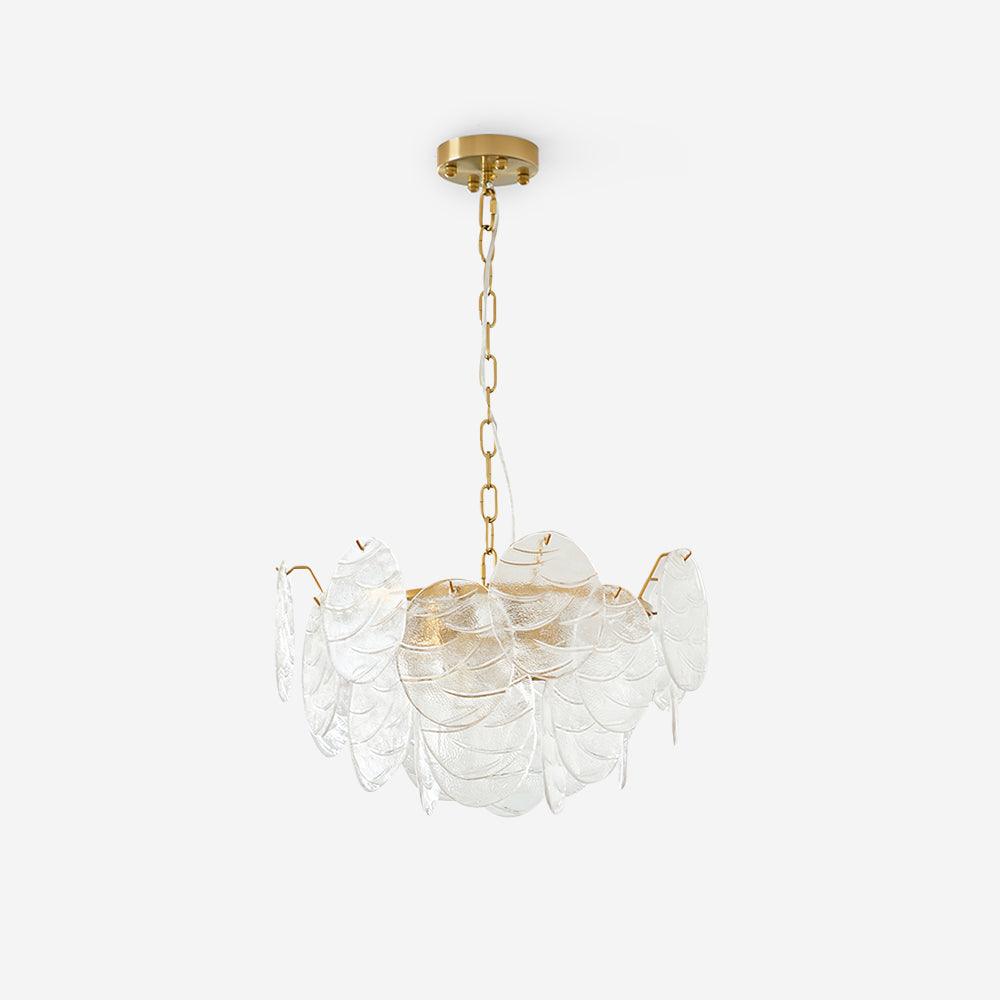 Chandelier Glass Discs Metal Frame Gold Finish Victorian