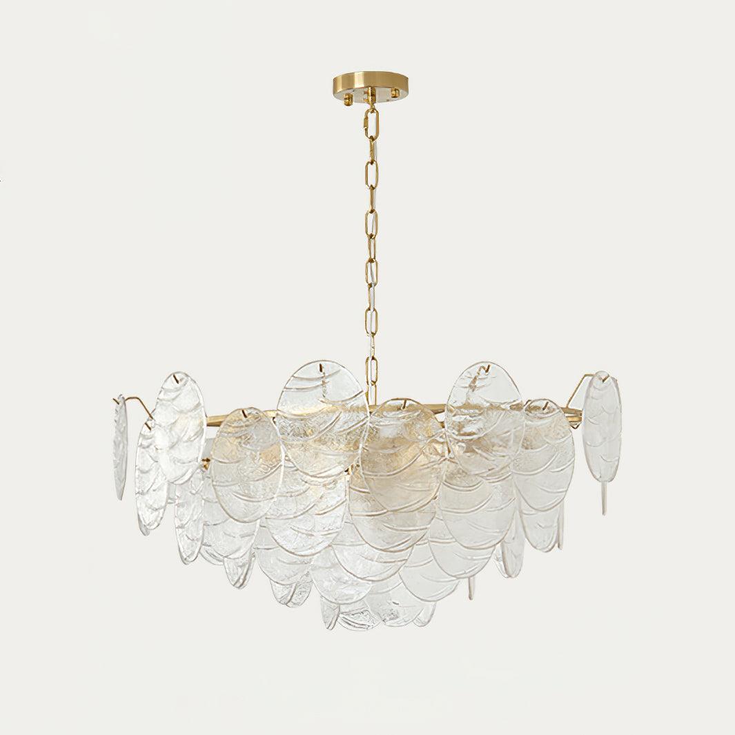 Leaf Vintage Glass Chandelier-Neutral Decor