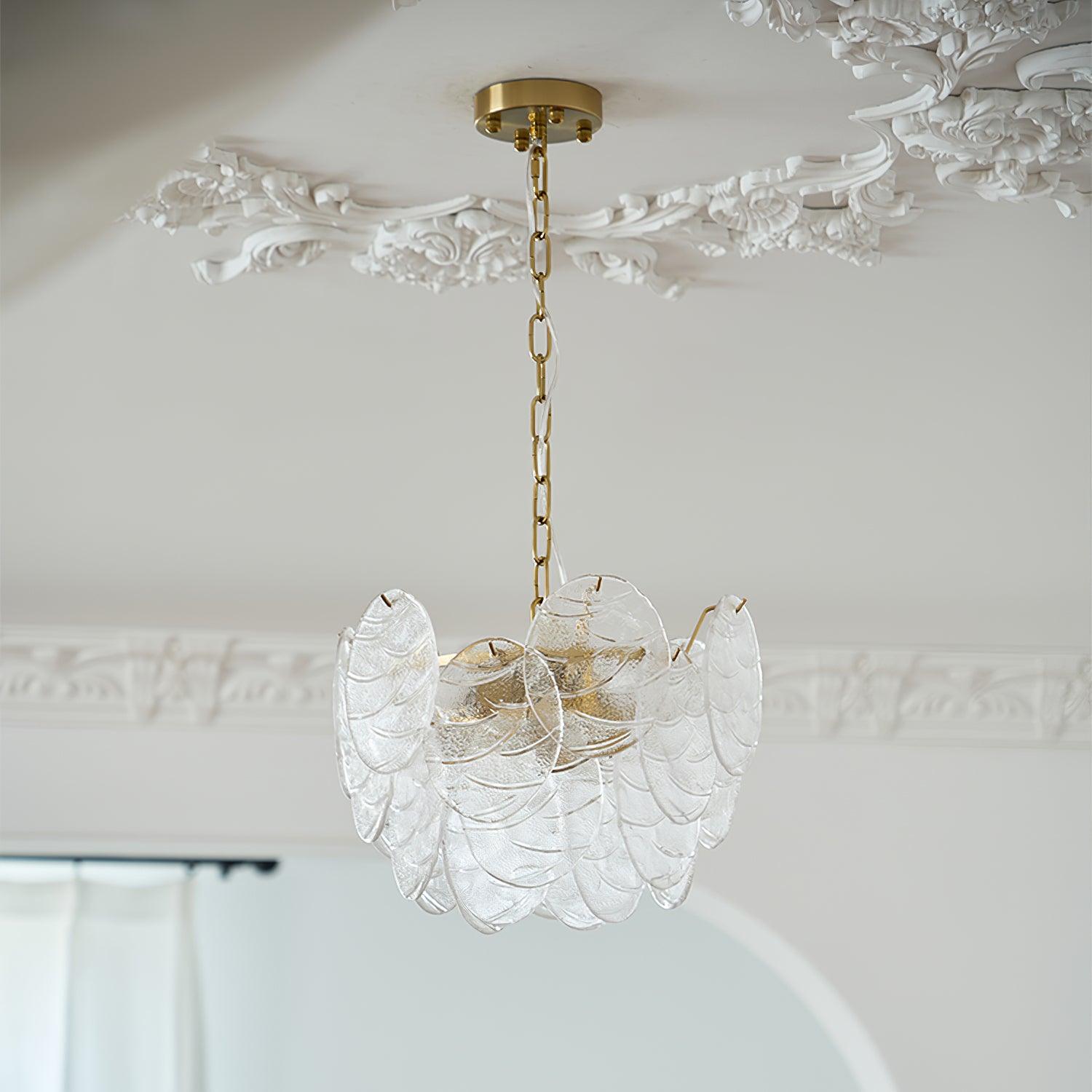 Leaf Vintage Glass Chandelier-Neutral Decor