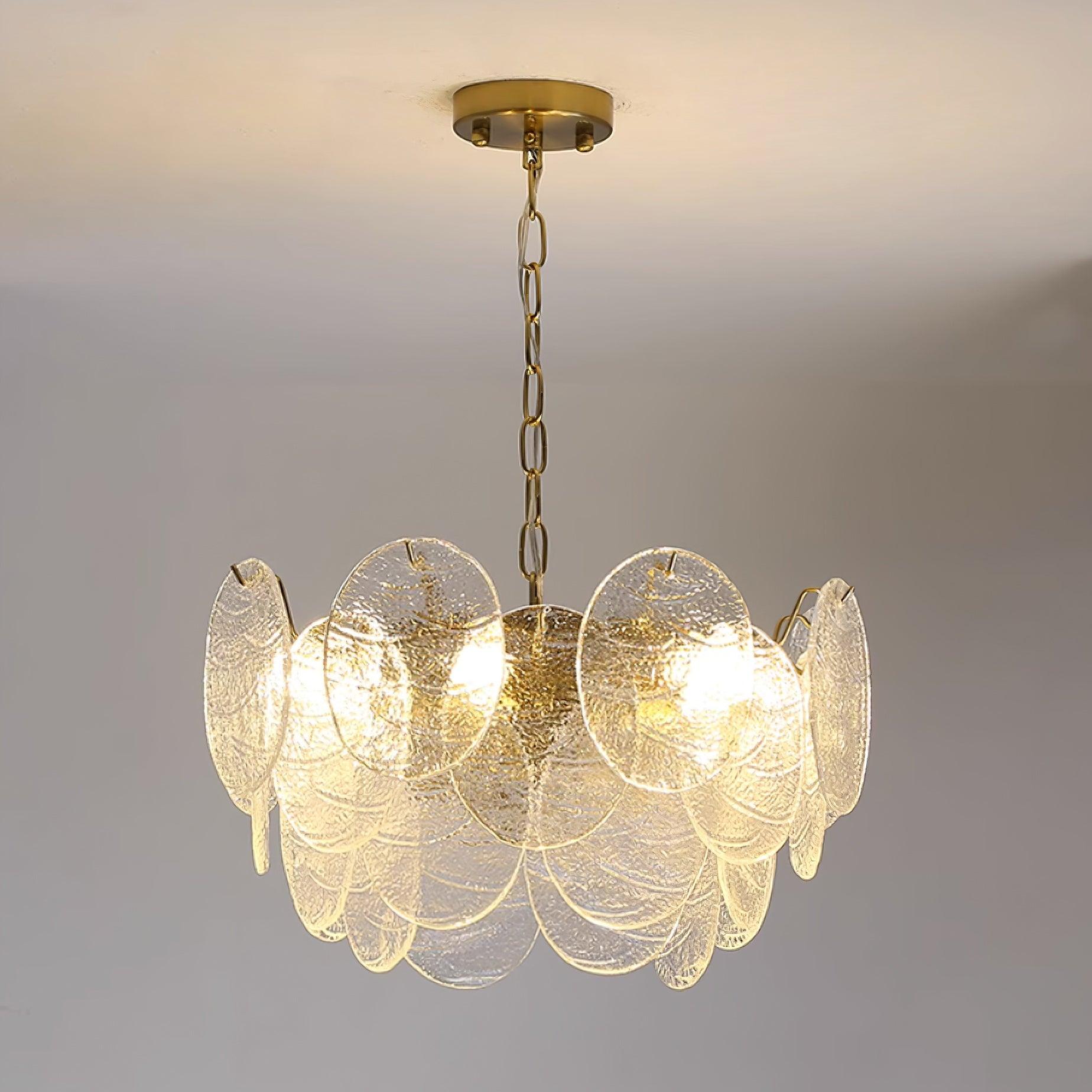 Leaf Vintage Glass Chandelier-Neutral Decor