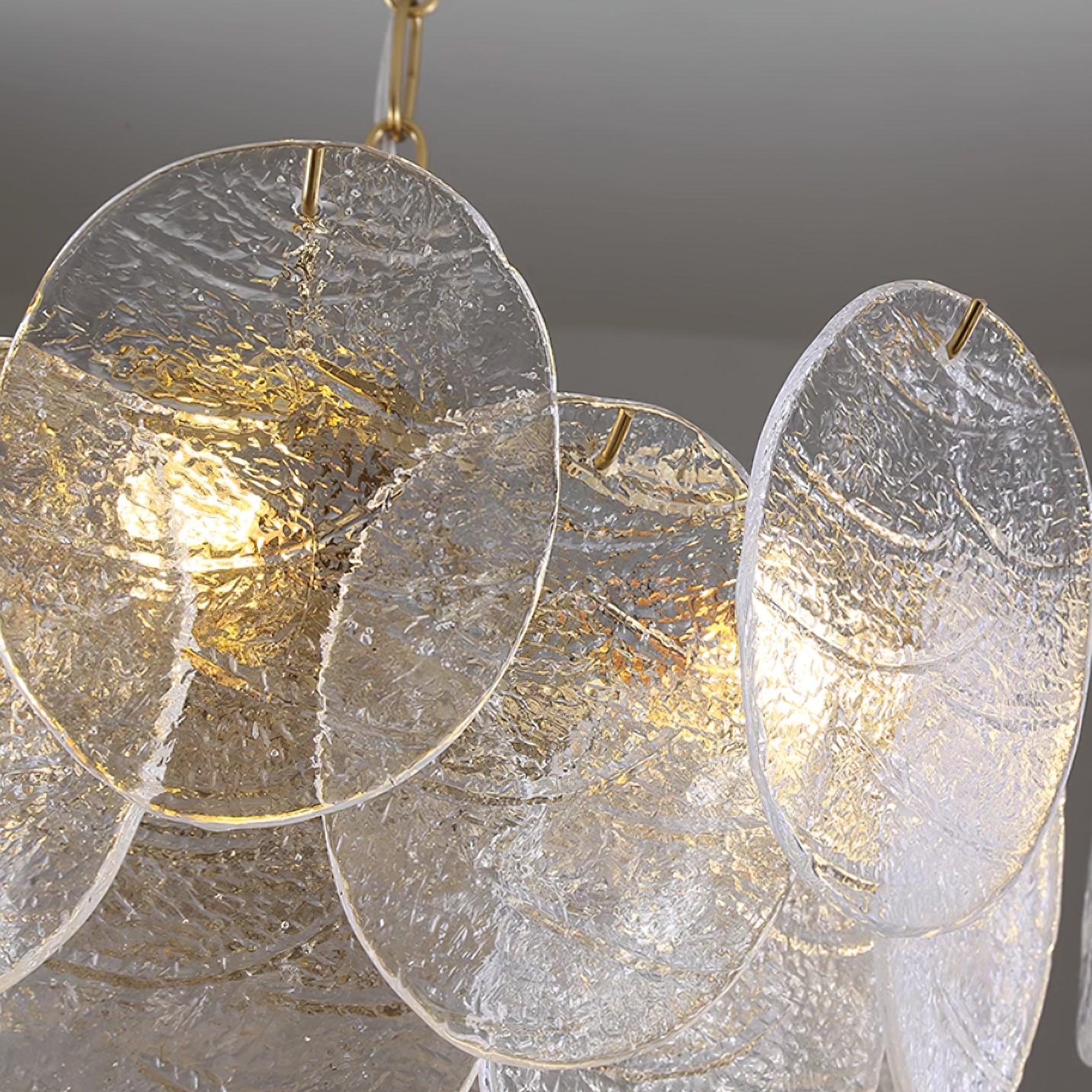 Chandelier Glass Discs Metal Frame Gold Finish Victorian